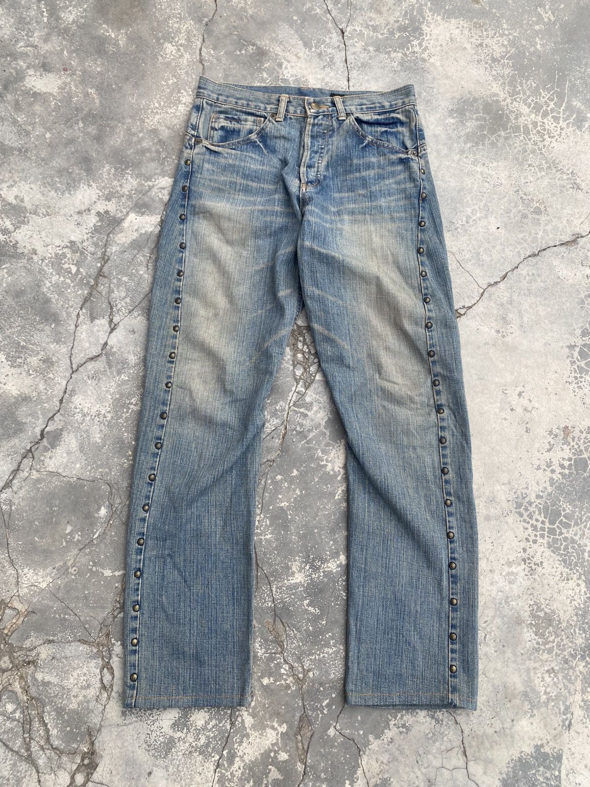 Japanese Brand EJ Studded Twisted Leg Jeans Size US 28 / EU 44 - 1 Thumbnail