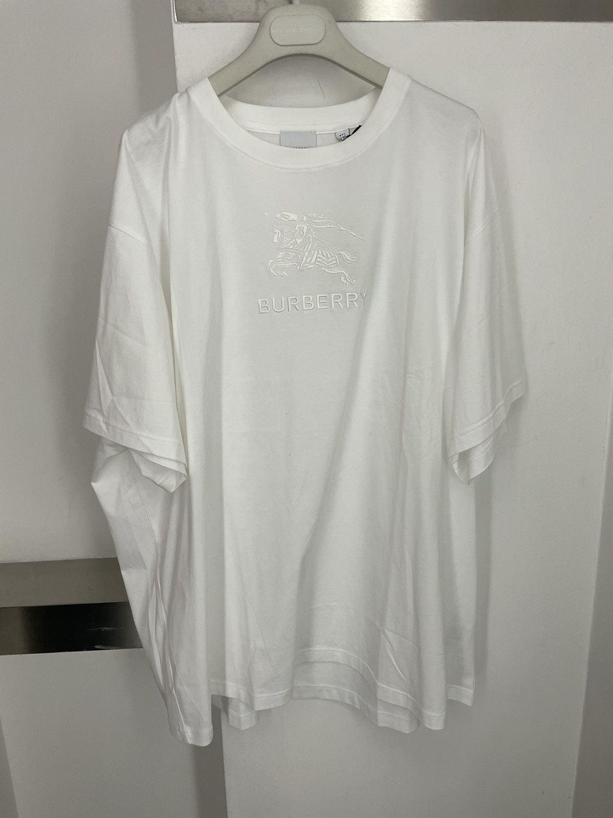 image of Burberry Cotton T-Shirt in White, Men's (Size 2XL)