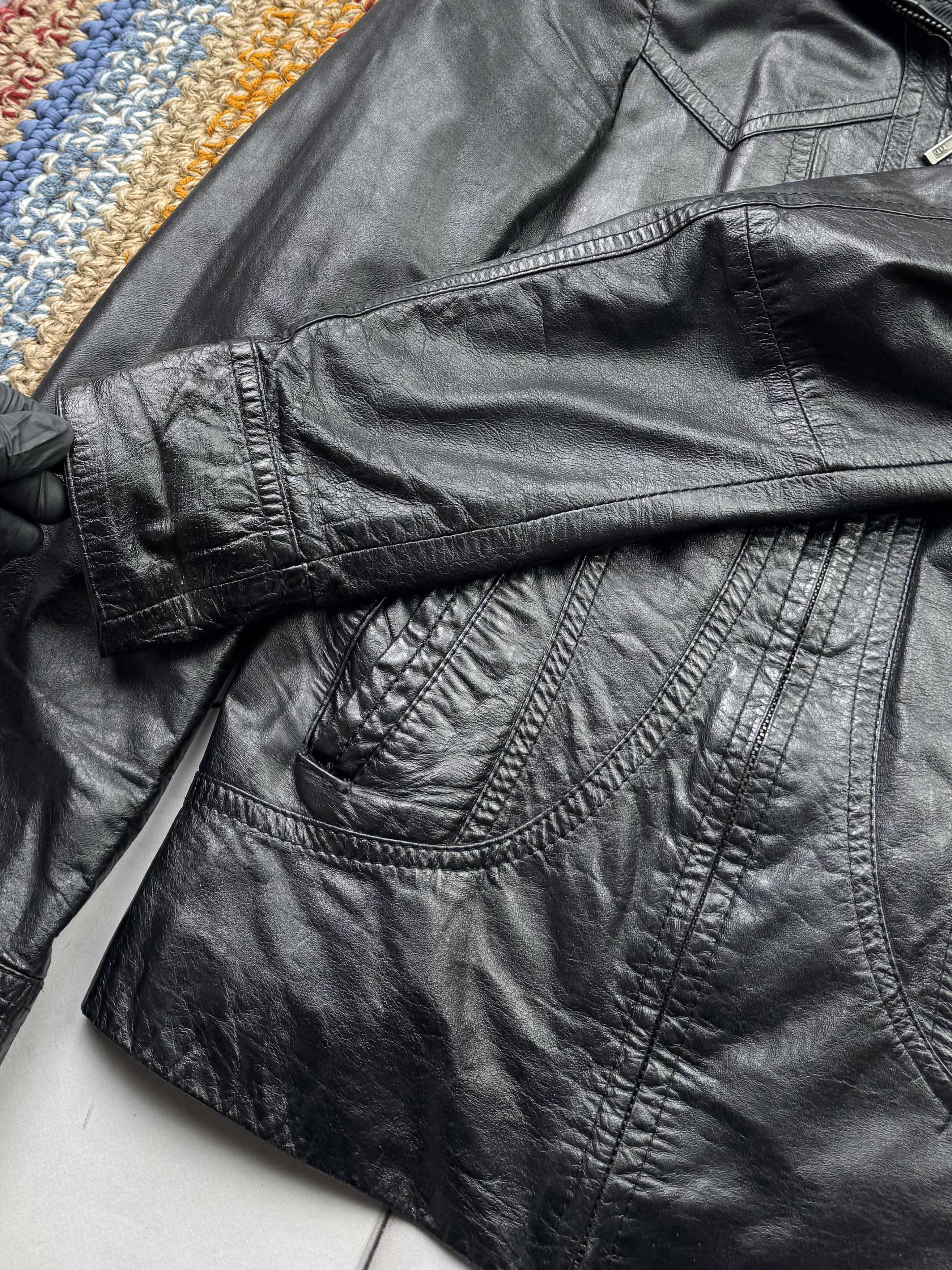 Japanese Brand Vintage Cropped Leather Jacket (E4) Size S / US 4 / IT 40 - 4 Thumbnail