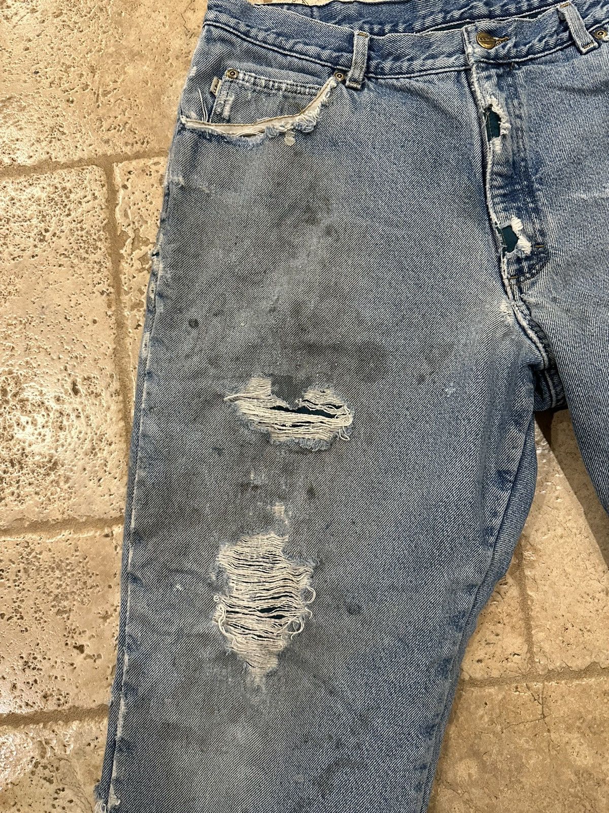 L.L. Bean Vintage L.L. Bean Double L Classic Fit Thrashed Blue Denim Size US 36 / EU 52 - 7 Thumbnail
