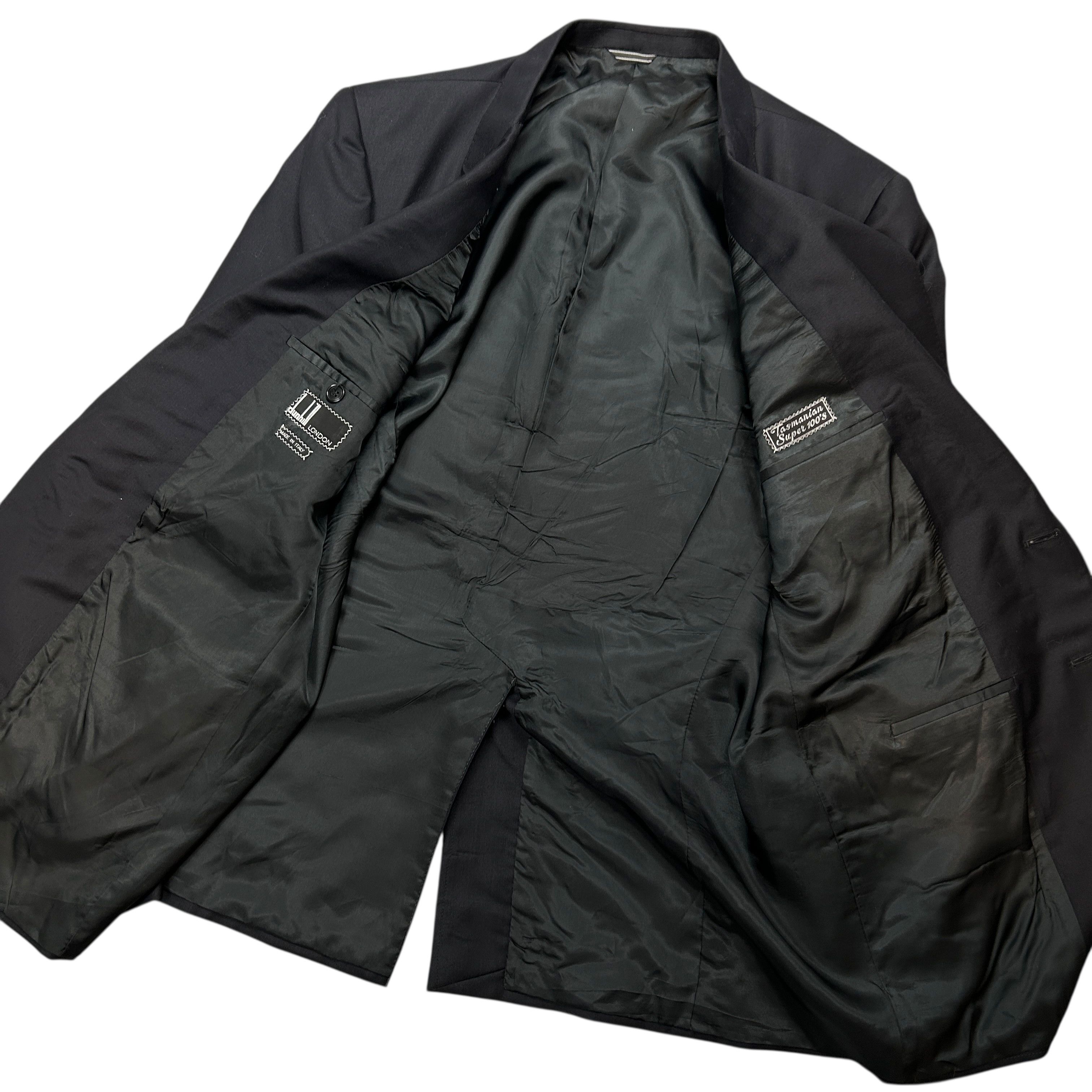 Alfred Dunhill Dunhill Tasmanian Super 100s Wool Black Blazer Men Size 46 Size 46R - 7 Thumbnail