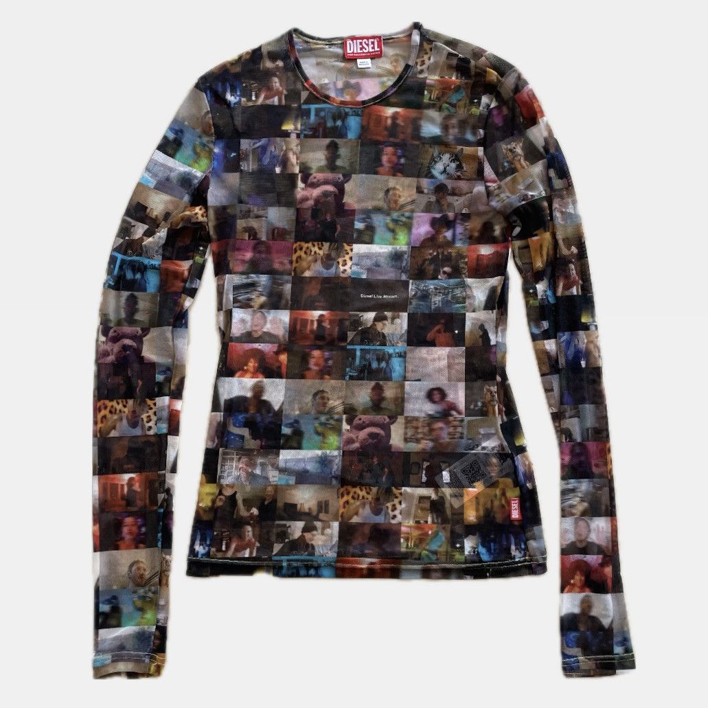 Diesel Diesel FW24 Sheer Stretch Tulle Top Livestream Runway Print Size M / US 6-8 / IT 42-44 - 1 Thumbnail