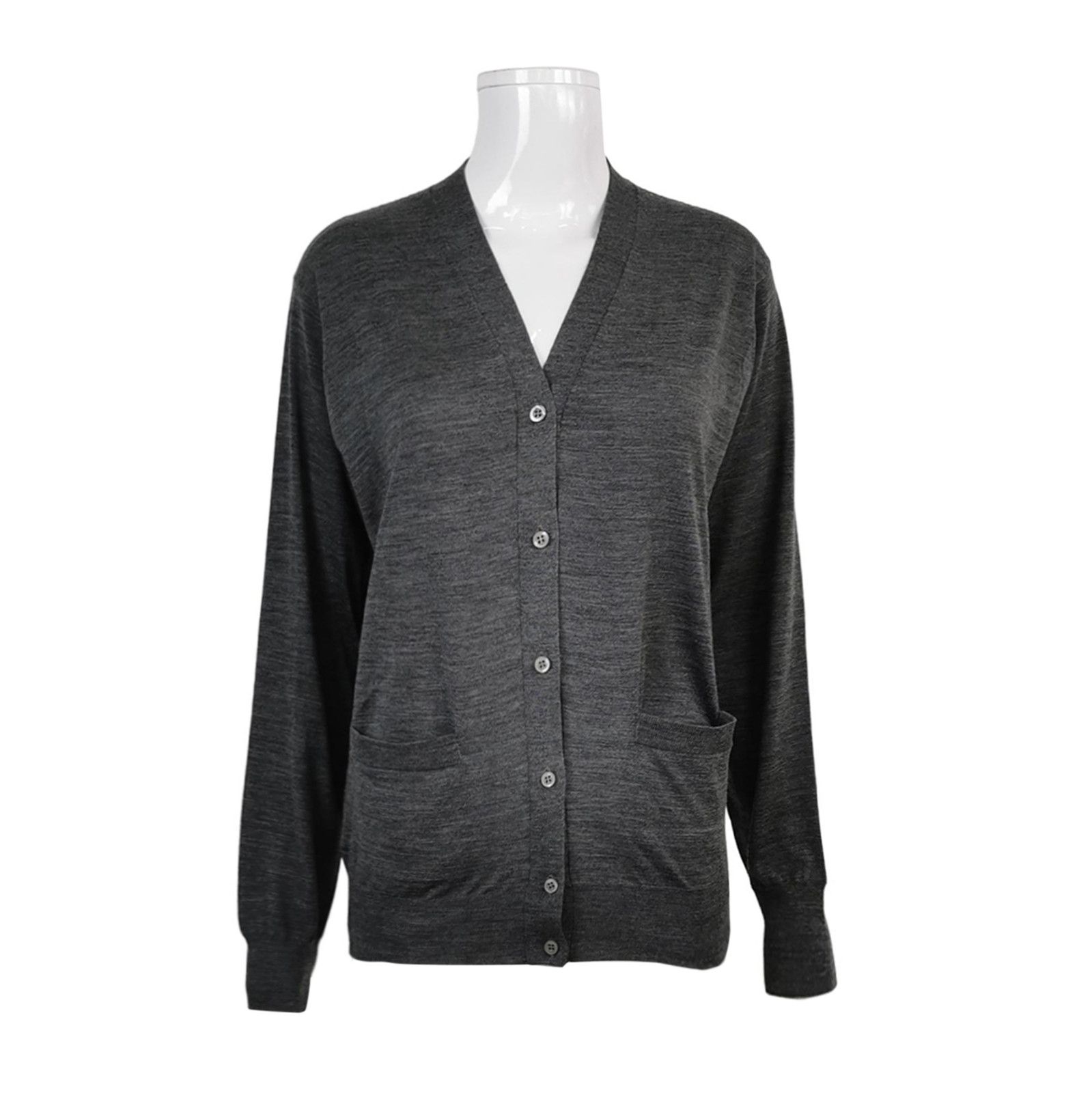 Prada Prada Wool V-Neck Long Sleeve Cardigan 0089 Size S / US 4 / IT 40 - 1 Thumbnail