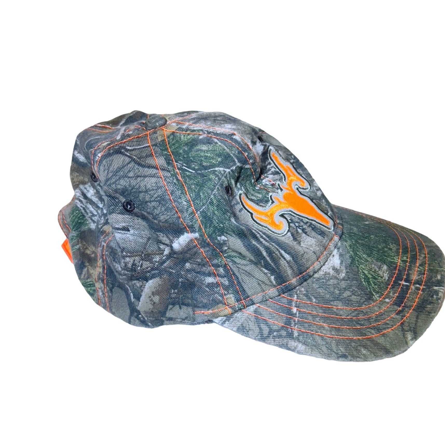 Vintage Academy Ltd Deer Head Camo Hat Mens Adjustable Strapback Cap Blaze Orange Size 44L - 4 Thumbnail