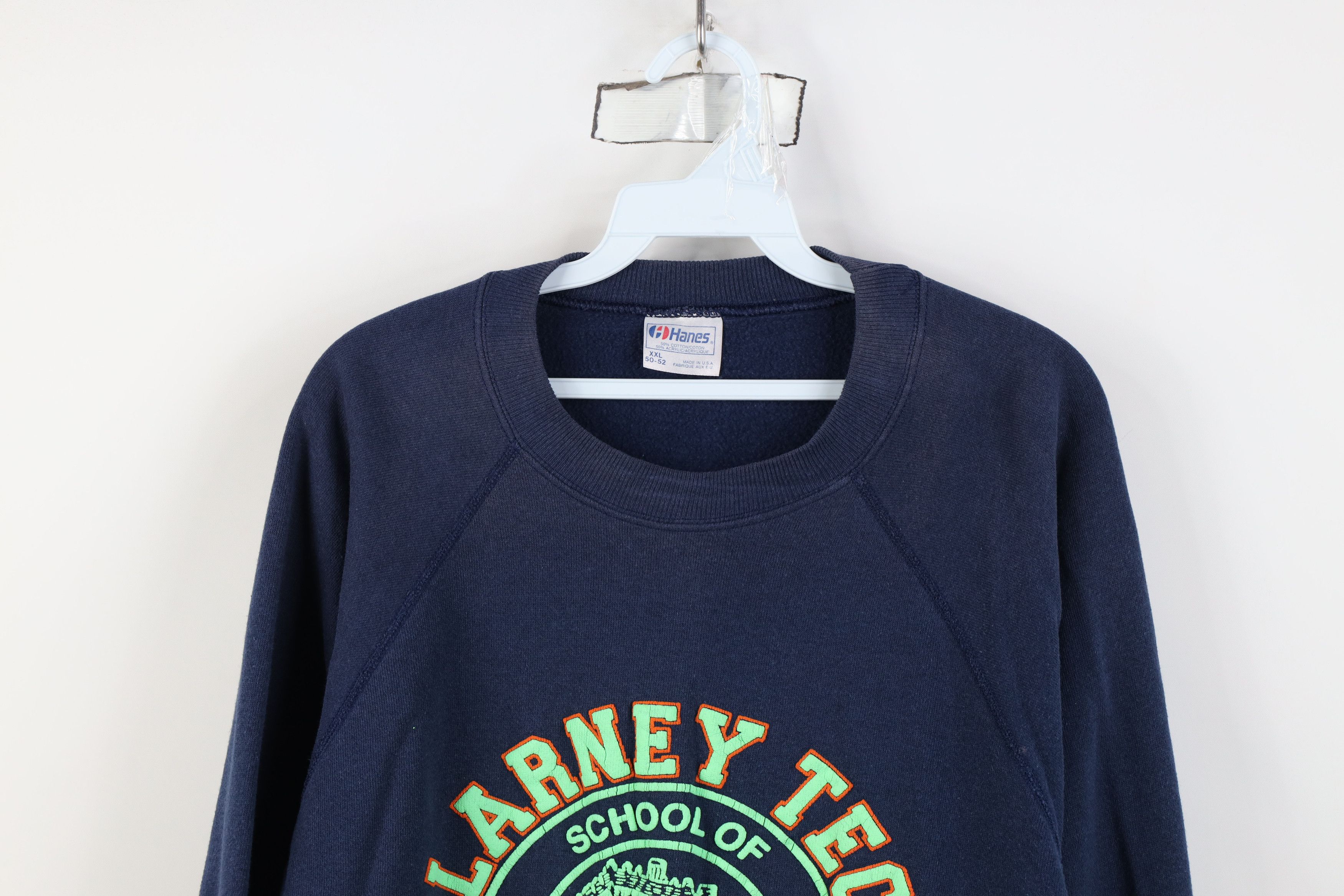 Vintage Vintage 80s Tech Ireland Crewneck Sweatshirt Blue USA Size XXL / US 16-18 / IT 52-54 - 2 Thumbnail
