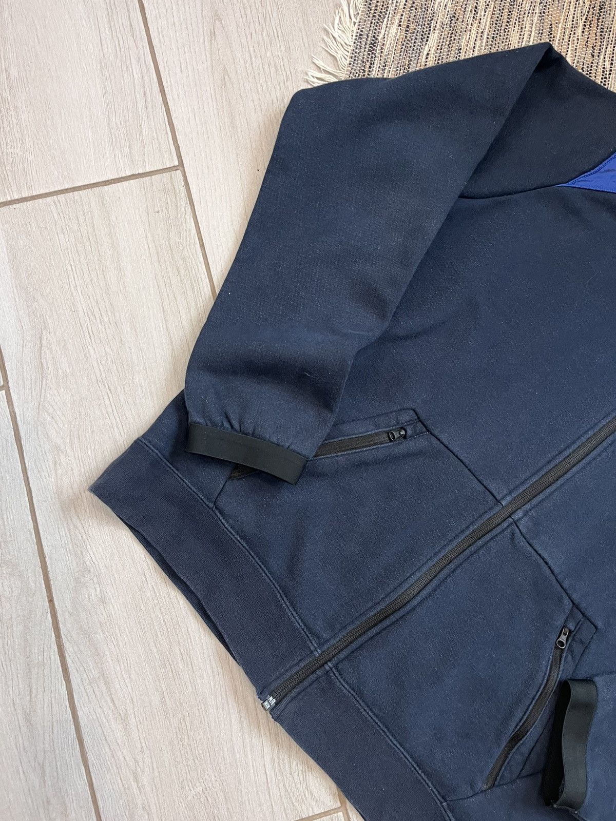 Nike × Vintage Vintage Nike zip Hoodie navy faded nylon hood minimalistic Size US L / EU 52-54 / 3 - 5 Thumbnail