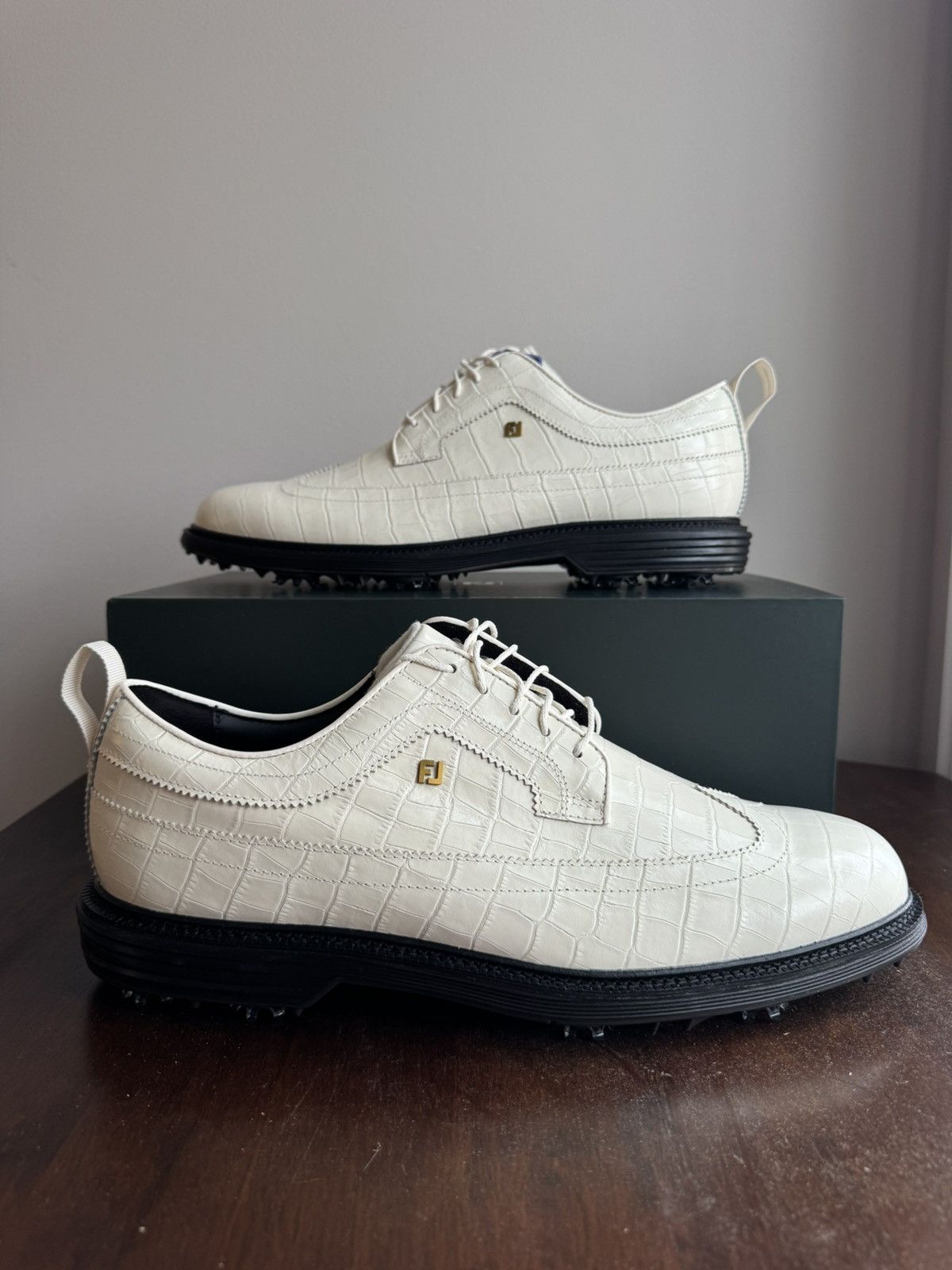 Aime Leon Dore ALD / FootJoy Croc-Embossed Premiere Series Marquis Size US 13 / EU 46 - 4 Thumbnail