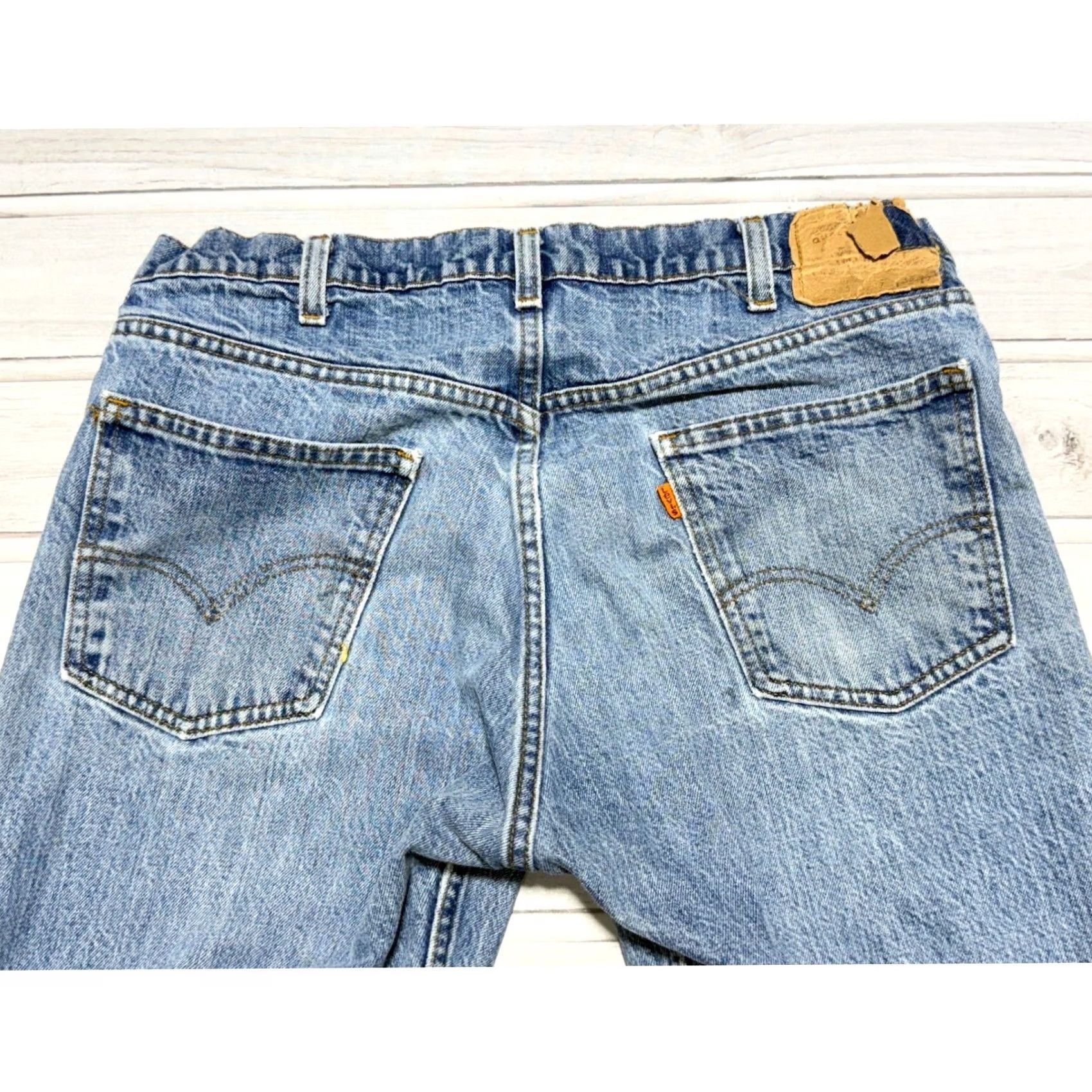 Levi's VINTAGE Levi's 505 Jeans Mens 34x28 Light Wash Blue Orange Tab Straight Leg USA Size US 34 / EU 50 - 2 Thumbnail
