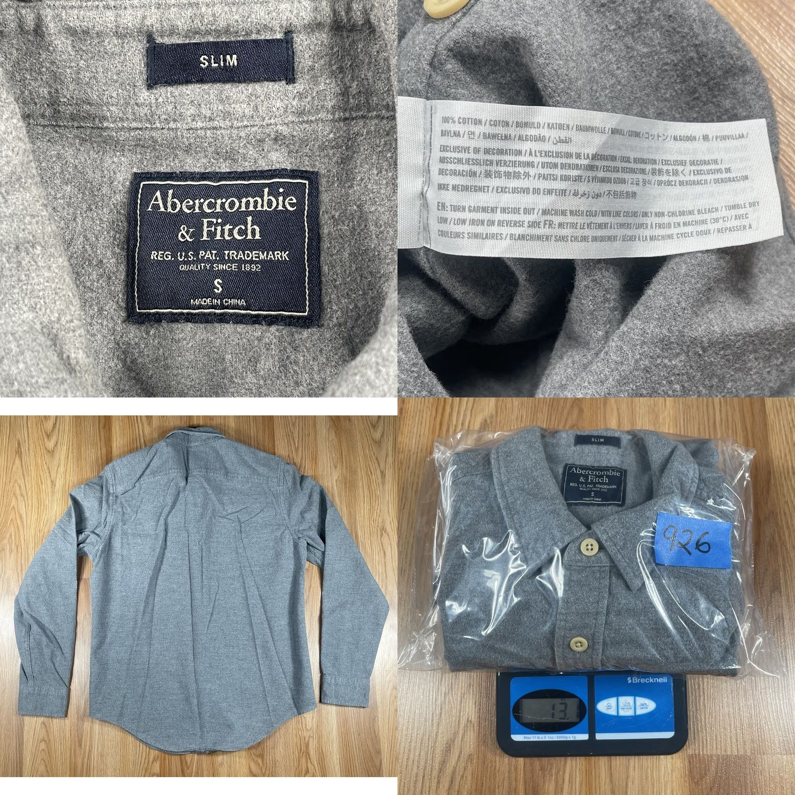 Abercrombie & Fitch Abercrombie & Fitch Slim Fit Long Sleeve Button Up Casual Shirt Mens Size S Gray Size US S / EU 44-46 / 1 - 8 Thumbnail