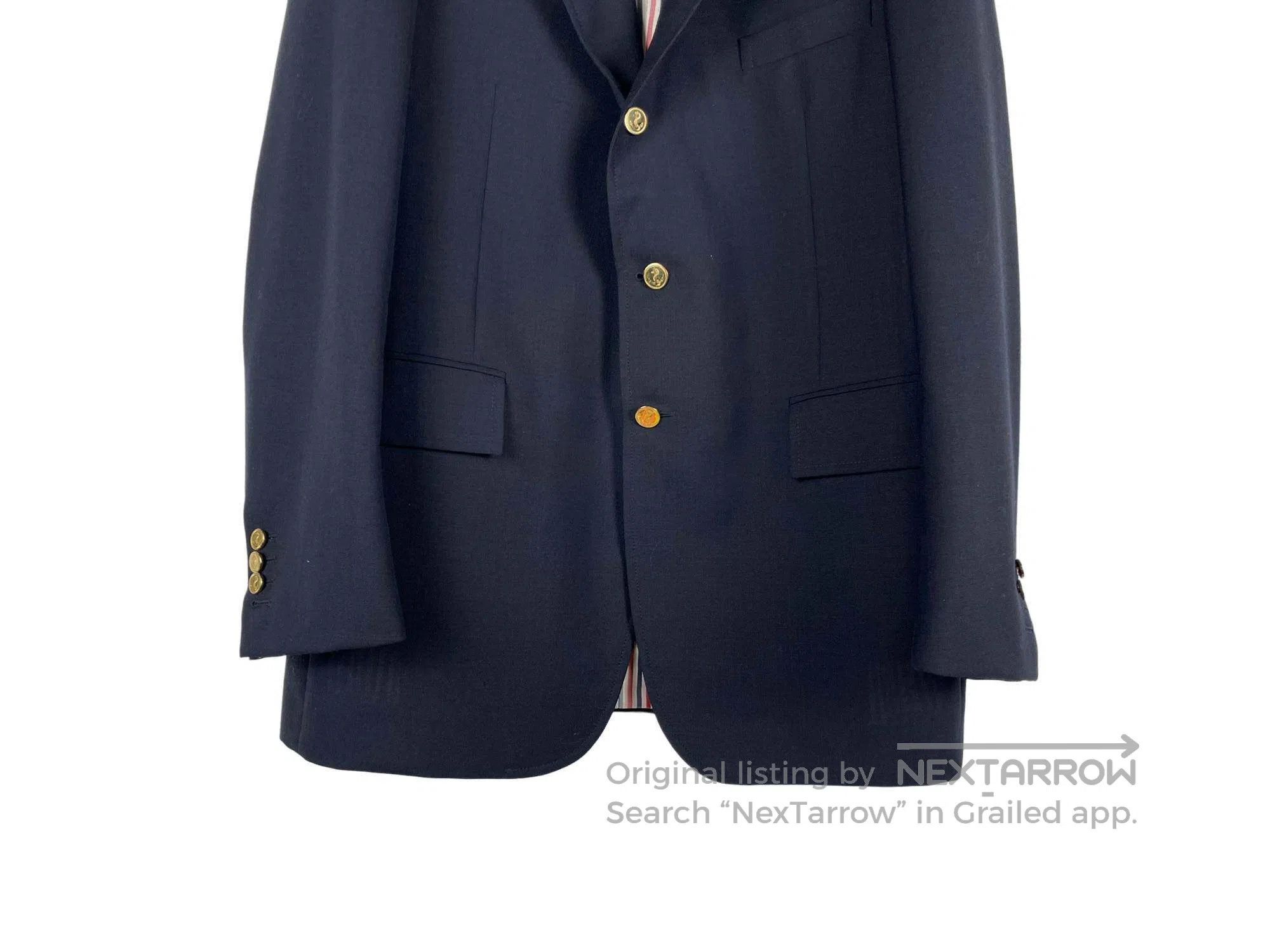 Thom Browne Thom Browne Classic Striped Golden Button Jacket Size US XL / EU 56 / 4 - 4 Thumbnail