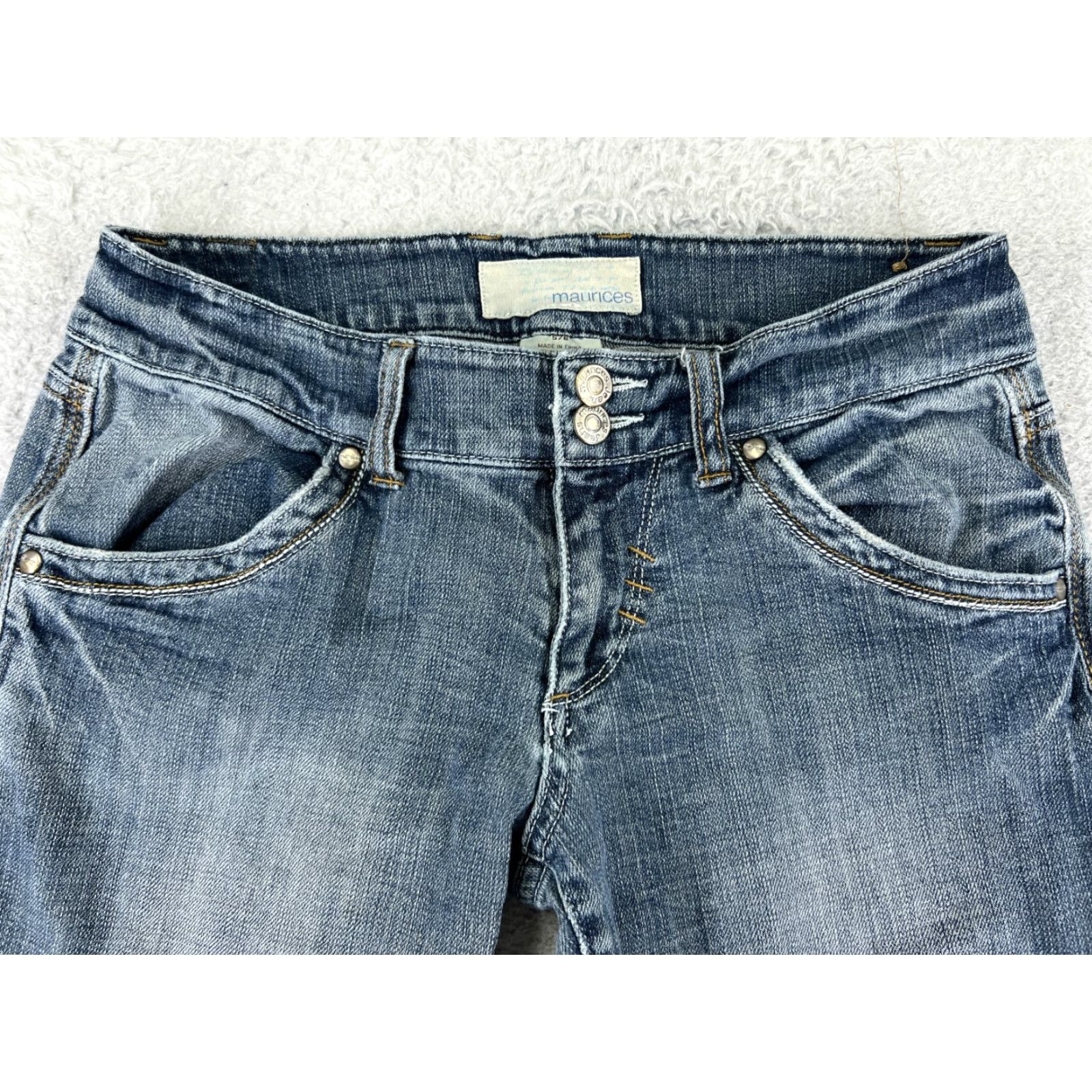 Vintage Maurices Jeans Women Blue Denim 26 30 Bootcut 5-Pocket Regular Low Rise Cotton Blend Size 27" / US 4 / IT 40 - 4 Thumbnail