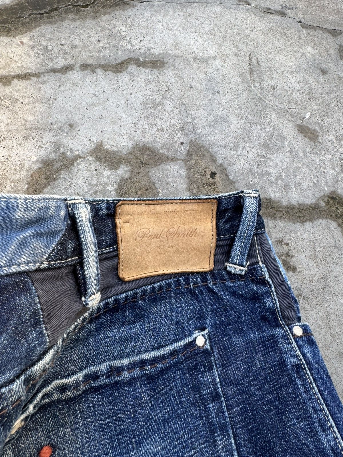 Japanese Brand Paul Smith Red Ear Selvedge Patchwork Selvedge Size US 33 - 11 Thumbnail