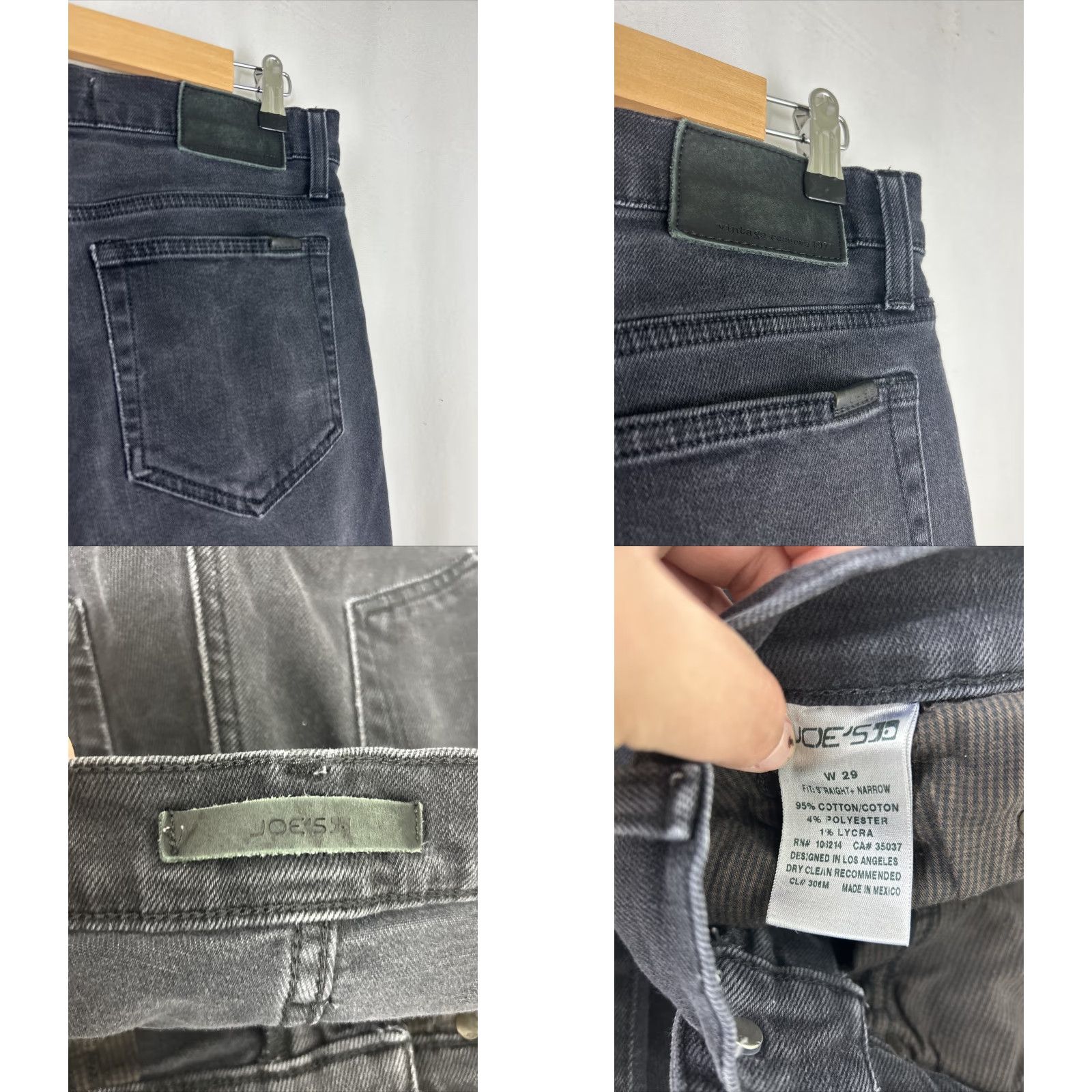 Vintage Joes Jeans Mens Jeans 29x28 Black Straight Narrow Denim Jeans Size US 29 - 9 Thumbnail