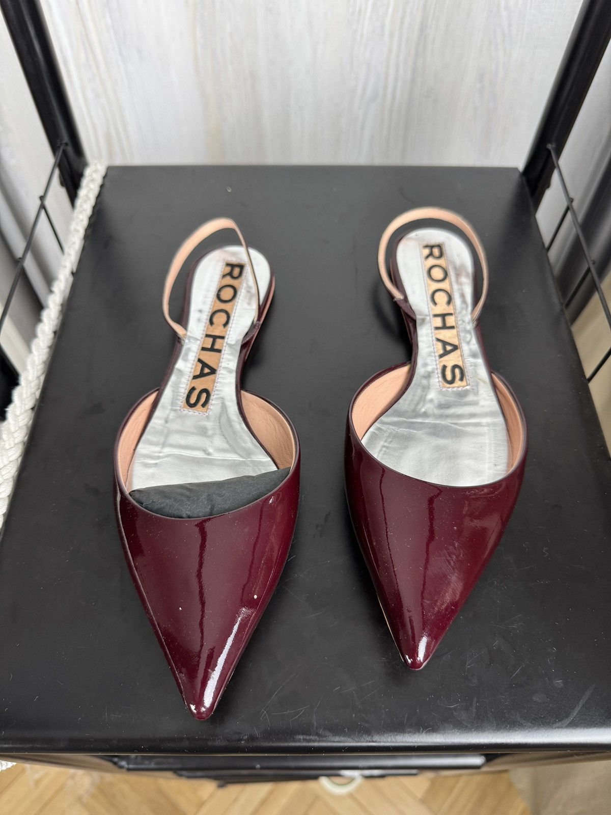 Rochas Rochas patent leather burgundy flats ballets mules w box Size US 8.5 / IT 38.5 - 11 Thumbnail