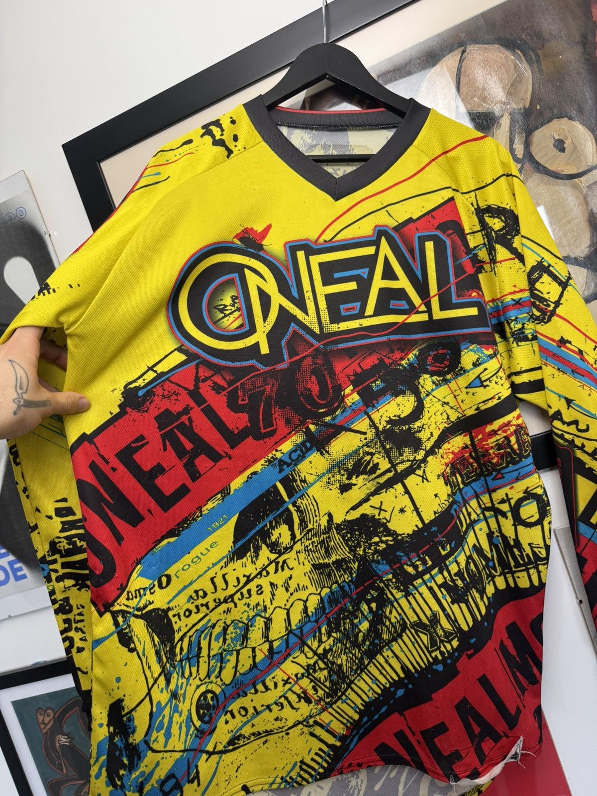 Vintage Oneal Motocross Jersey Element Fullprint Rock Vibe Racing Size US XL / EU 56 / 4 - 4 Thumbnail
