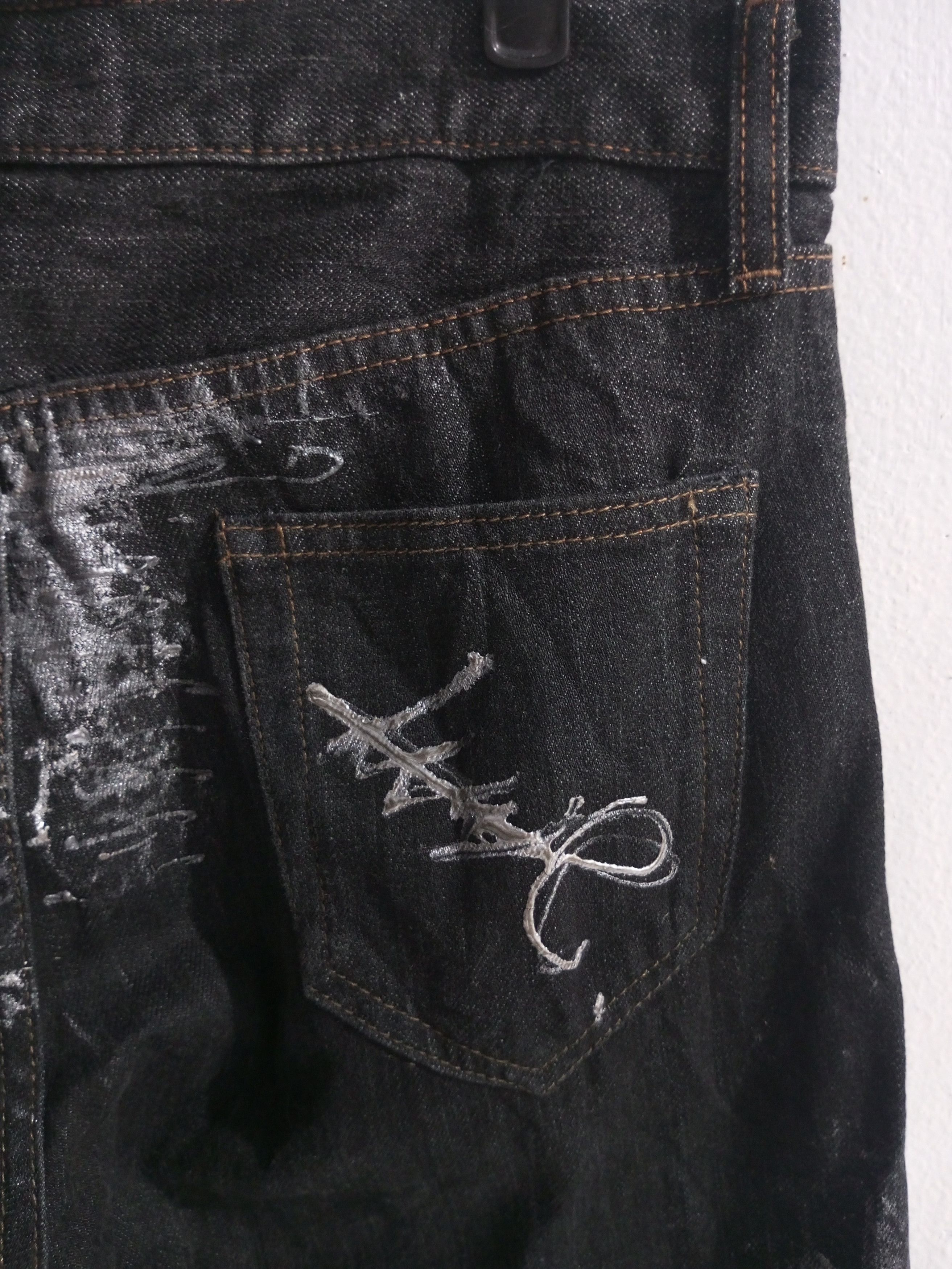 Uniqlo Vintage Uniqlo Painted glitter jeans Size US 31 - 2 Thumbnail
