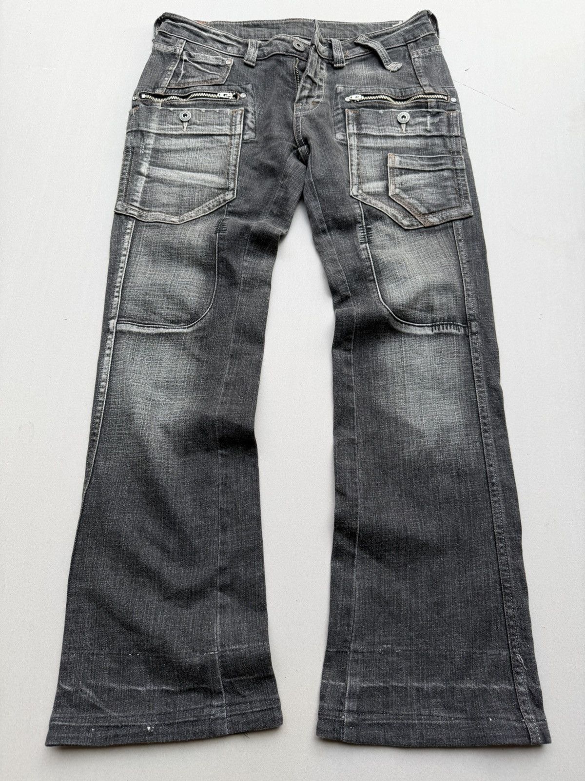 5351 POUR LES HOMMES CAMEL ROAD gimmick flare jeans Size US 30 / EU 46 - 1 Thumbnail
