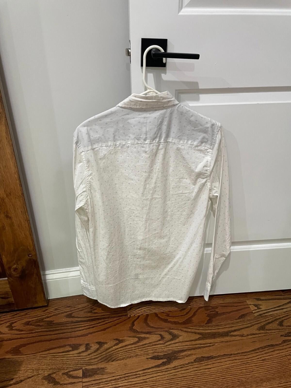 Lee Mens Lee White Button Down Long Sleeve Shirt (Size: Small) Size 36R - 2 Thumbnail