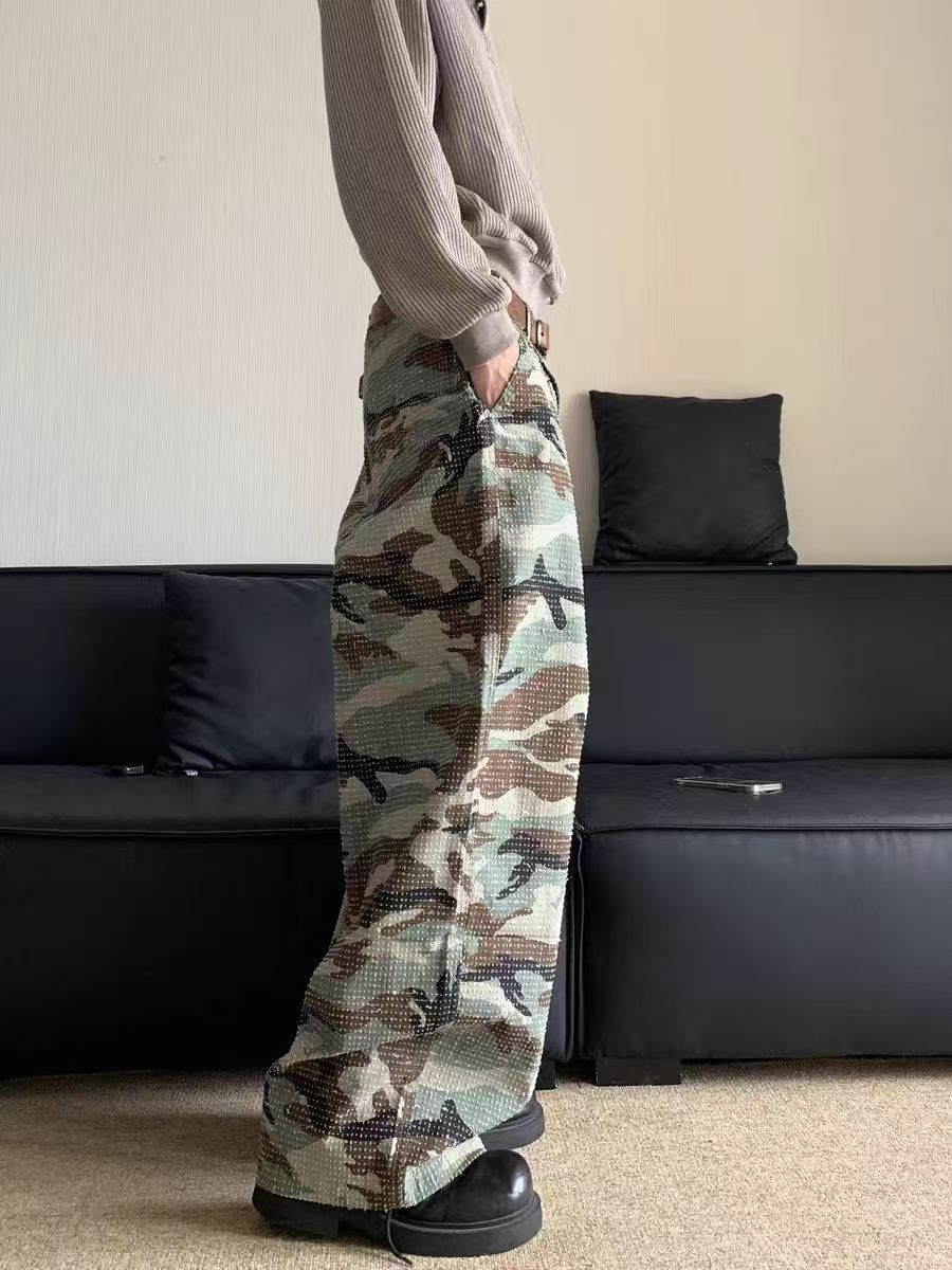 Japanese Brand × Jean Vintage camouflage workwear straight leg baggy jeans Size US 30 / EU 46 - 4 Thumbnail