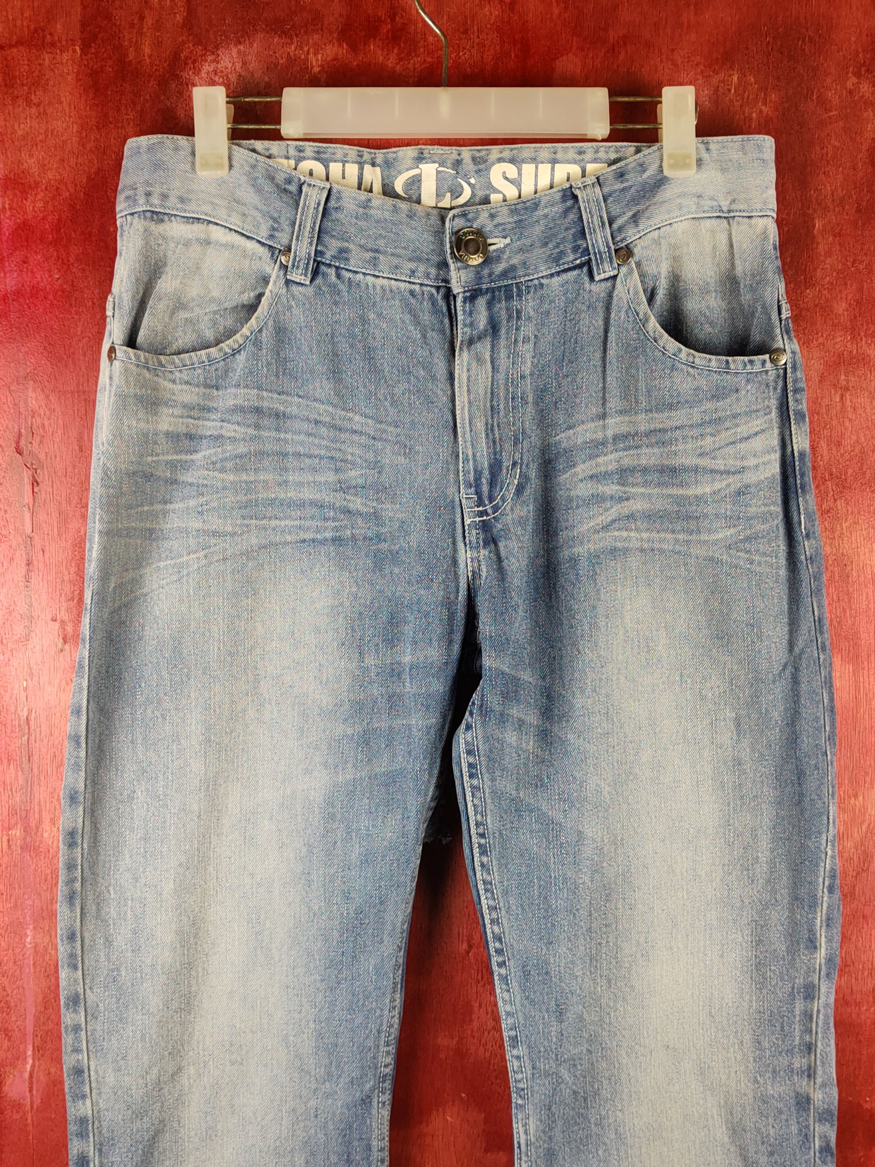 Gotcha Gotcha Blue Faded Surf Distressed Ripped Jeans #S2334 Size US 32 / EU 48 - 2 Thumbnail