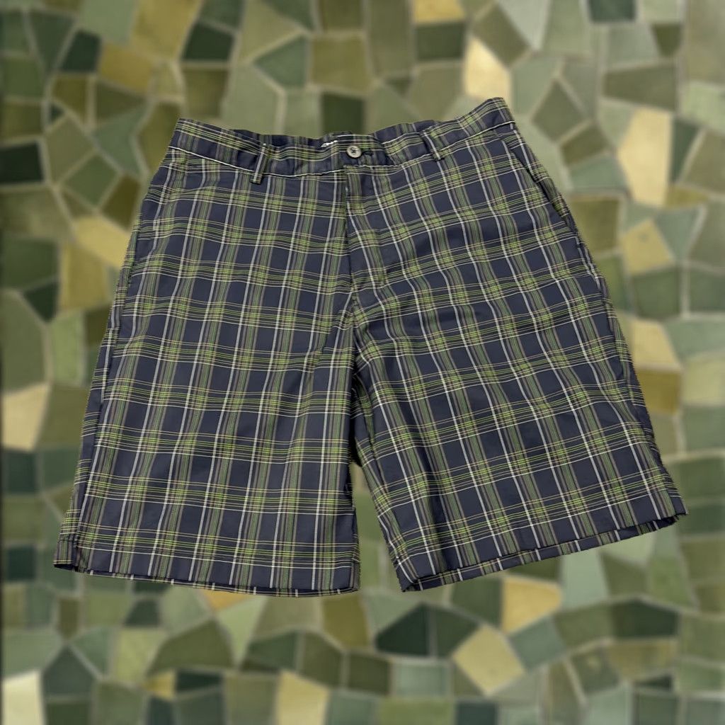 Chaps Chaps Golf Shorts Mens 33 Blue Green Plaid Microfiber Chino Stretch Casual Size US 33 - 1 Thumbnail