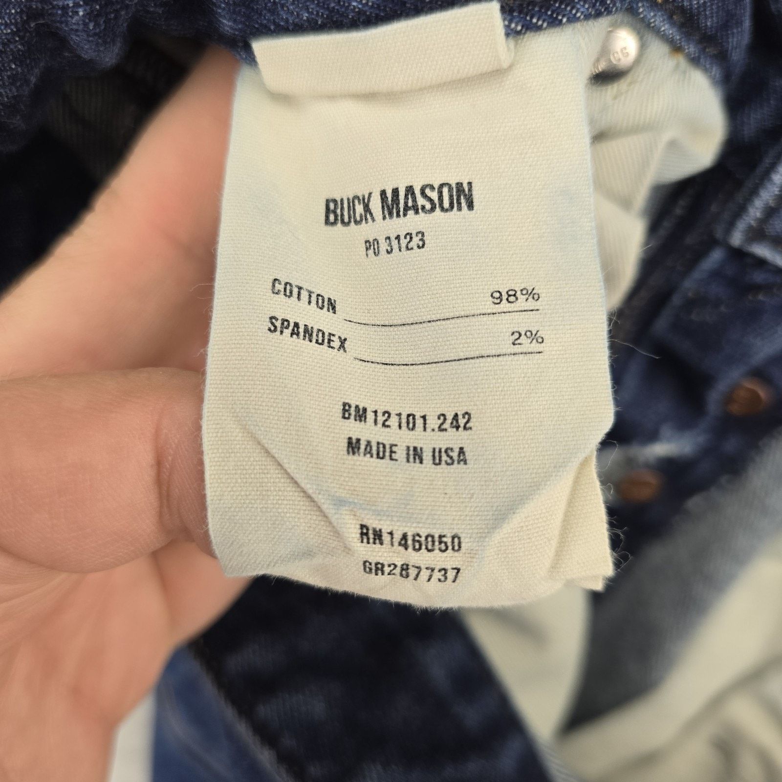 Buck Mason Buck Mason Jeans 32X28 Maverick Slim Denim *FLAWS* Size US 32 / EU 48 - 10 Thumbnail