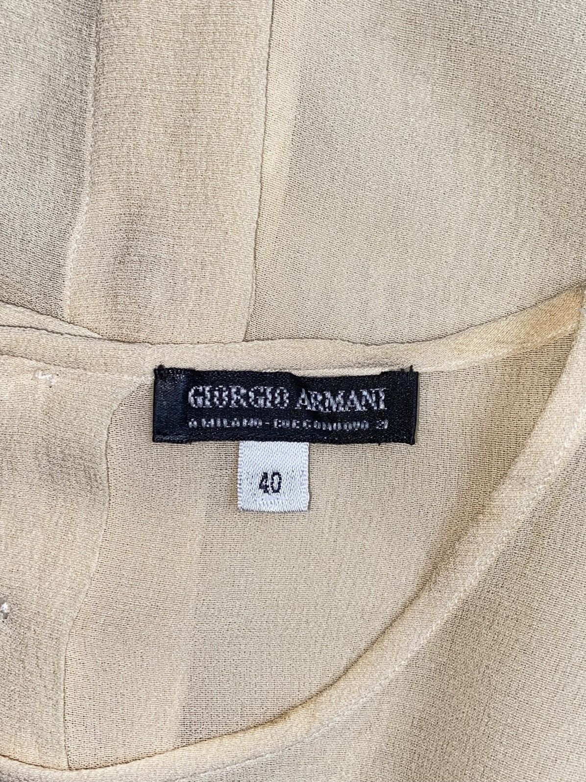 Giorgio Armani GIORGIO ARMANI Cream Mesh Shirt Size US S / EU 44-46 / 1 - 6 Thumbnail
