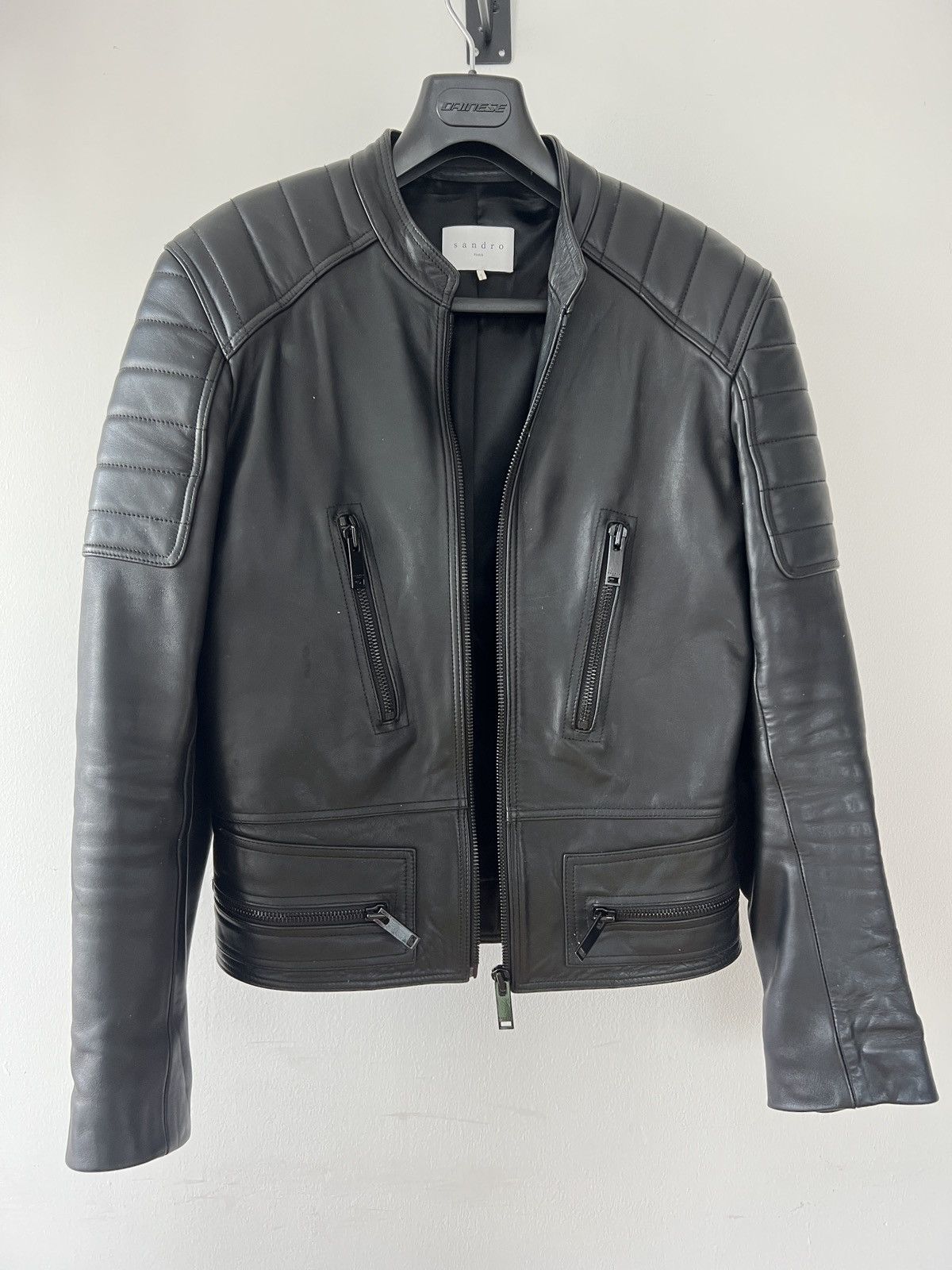 Sandro Sandro mens quilted leather biker jacket Size US M / EU 48-50 / 2 - 2 Thumbnail