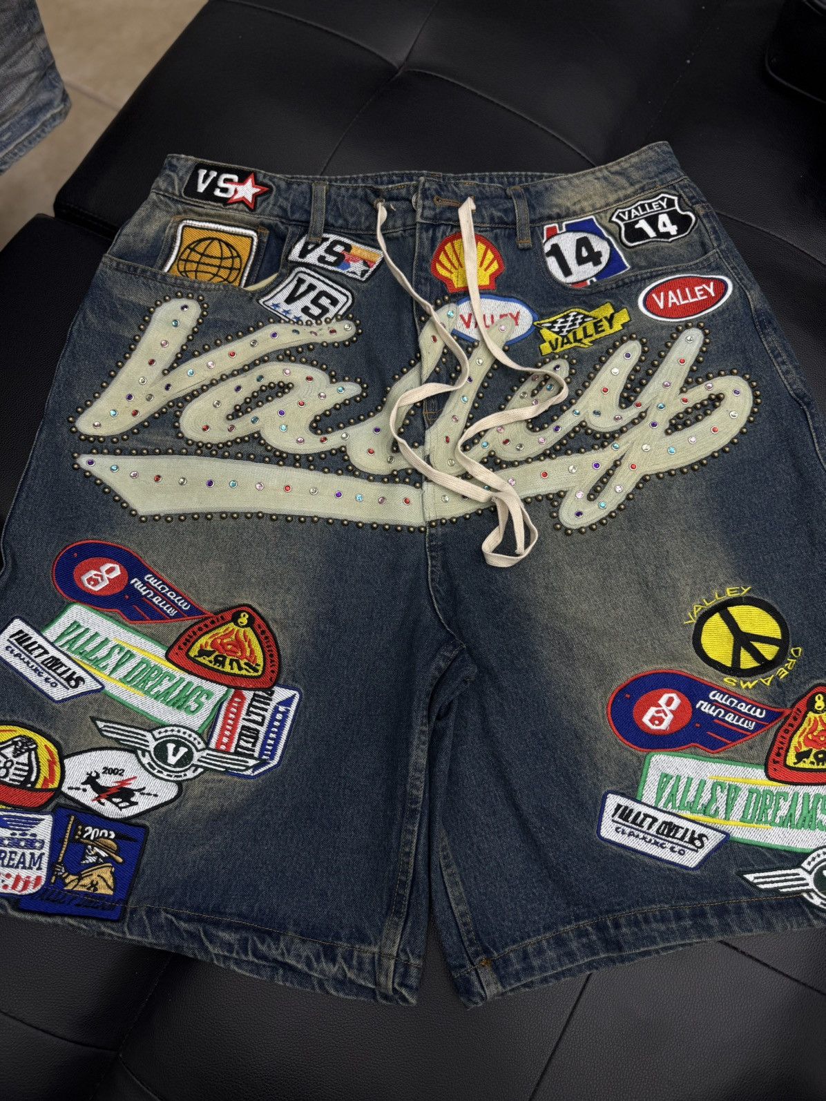 Vale Vale Blue Denim Patchwork Shorts Size 34 (Brand New) Size US 34 / EU 50 - 2 Thumbnail