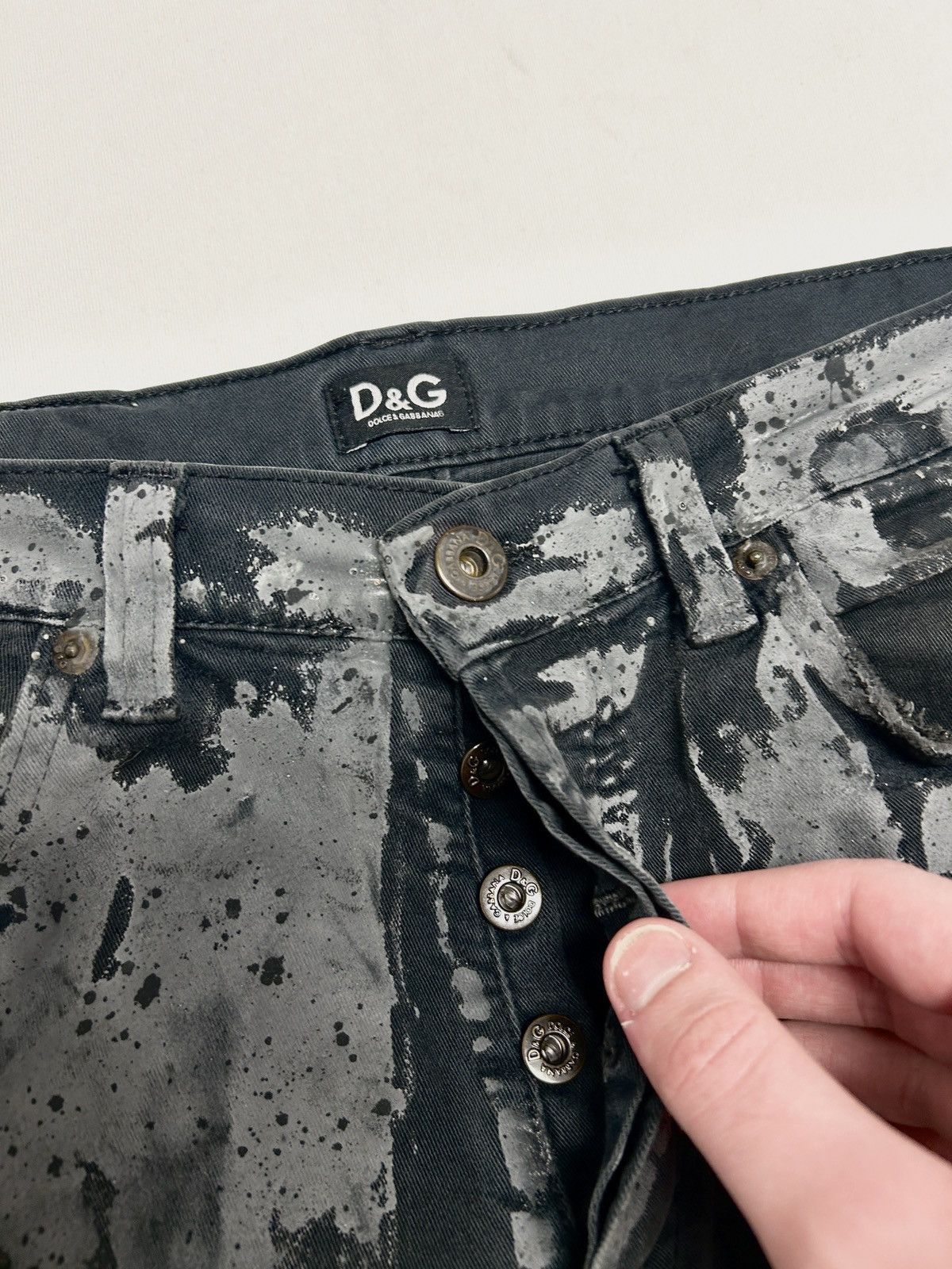 Dolce & Gabbana 2000s Painted Denim Jeans Size US 33 - 5 Thumbnail