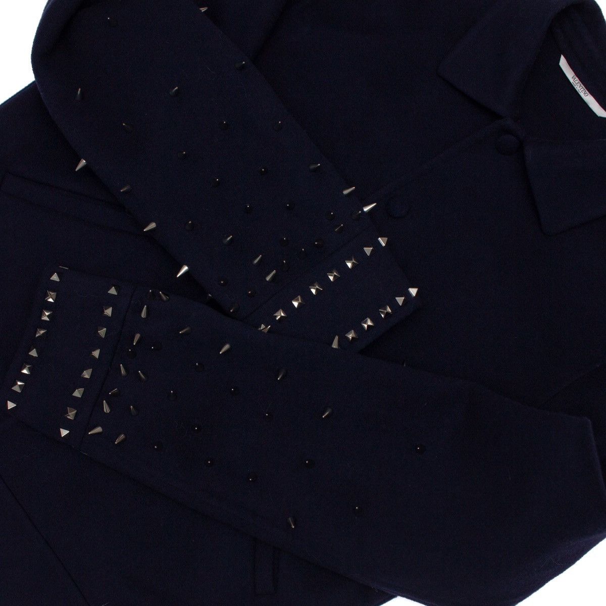 Valentino 2.5k$ VALENTINO Wool Spikes Studded Bomber Jacket Navy Size US S / EU 44-46 / 1 - 10 Thumbnail