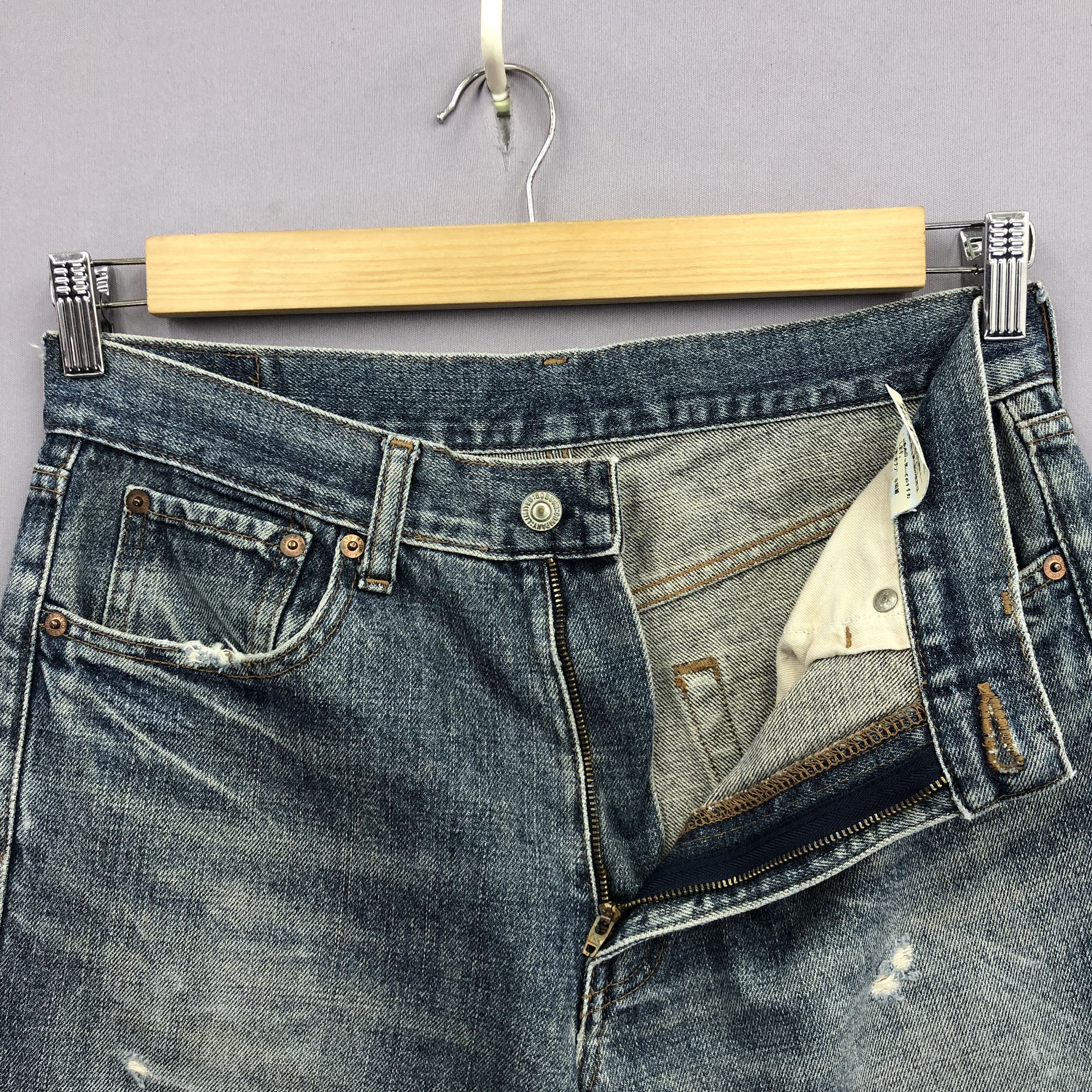 Japanese Brand Vintage Bobson Distressed Rip Jeans Japanese Washed Denim Size US 30 / EU 46 - 5 Thumbnail