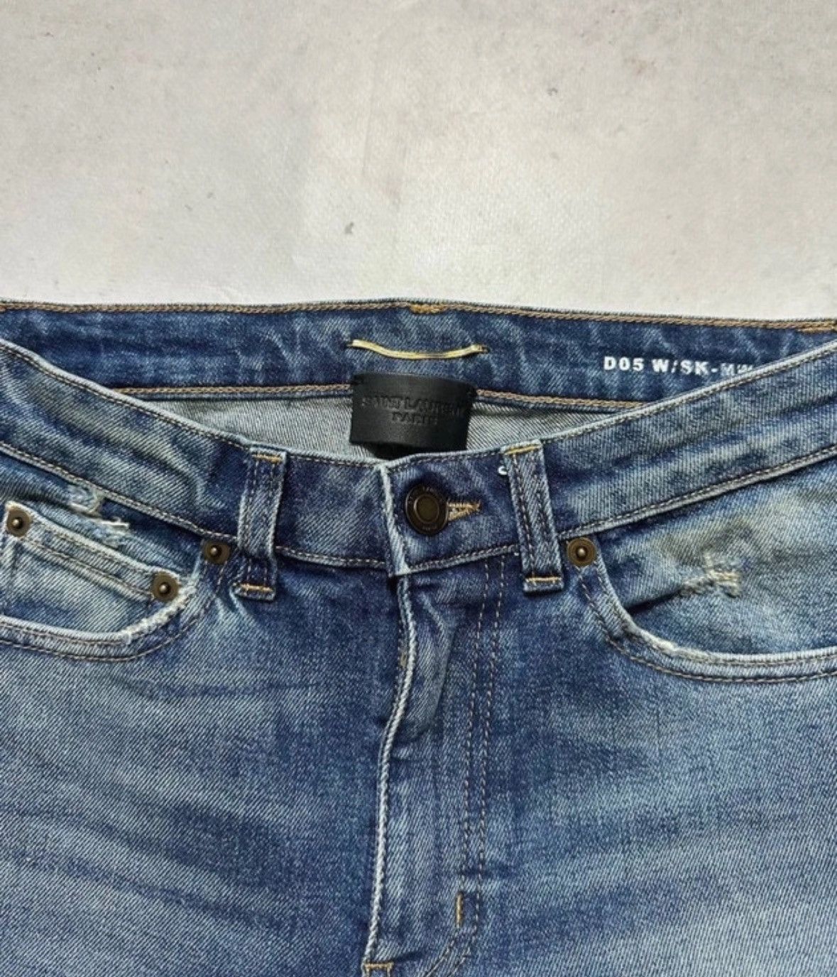 Saint Laurent Paris VINTAGE SAINT LAURENT ARCHIVAL DENIM PANTS Y2K 26 Size 26" / US 2 / IT 38 - 6 Thumbnail