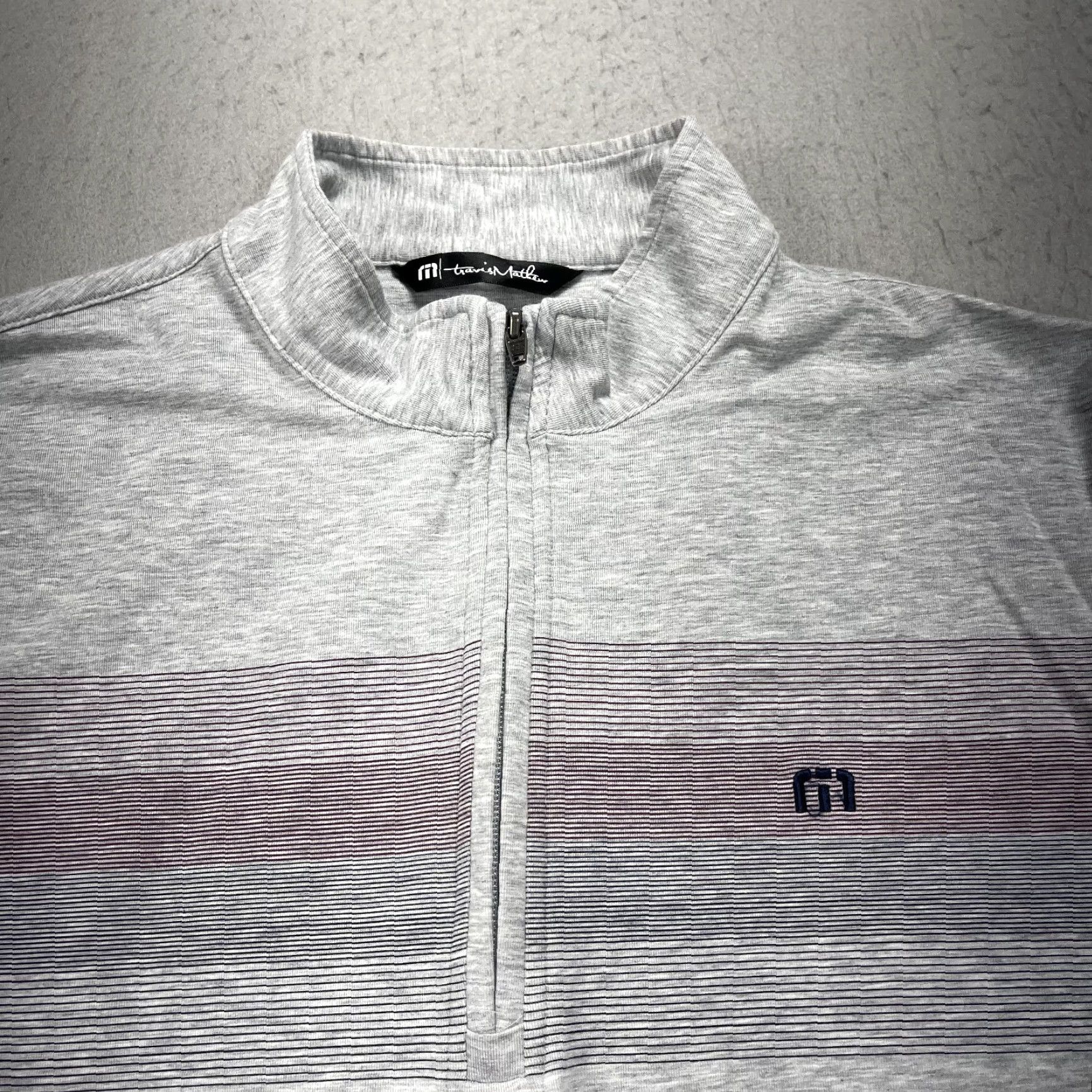 TravisMathew Travis Mathew Jacket Mens Large Gray Tequila Sunrise 1/4 Zip Golf Shirt Size US L / EU 52-54 / 3 - 2 Thumbnail