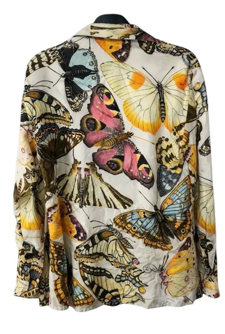 Gucci Vintage archive 1990 Gucci animal print butterfly silkshirt Size S / US 4 / IT 40 - 2 Thumbnail