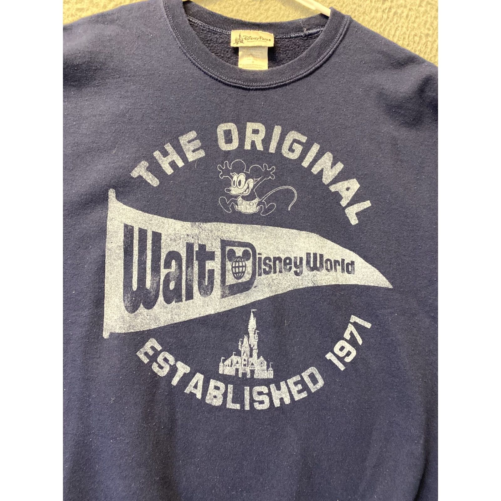 Disney VINTAGE Disney Parks Sweater M Adult Navy Blue Pullover Logo Casual Mens Size US M / EU 48-50 / 2 - 2 Thumbnail