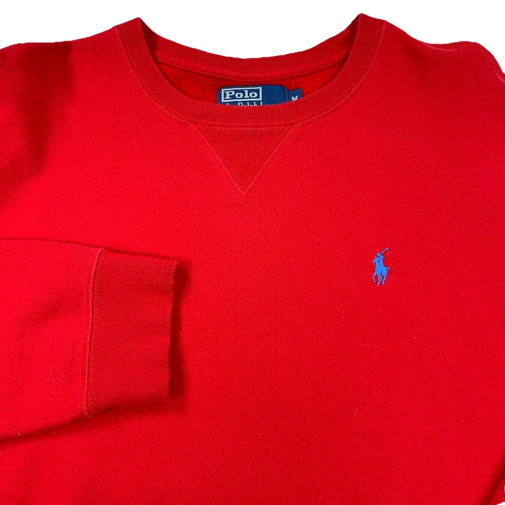 Polo Ralph Lauren Polo Ralph Lauren Sweatshirt Crew Neck Mens M Red Blue Pony Logo Embroidered Classic All Seasons Heavyweight Size US M / EU 48-50 / 2 - 2 Thumbnail