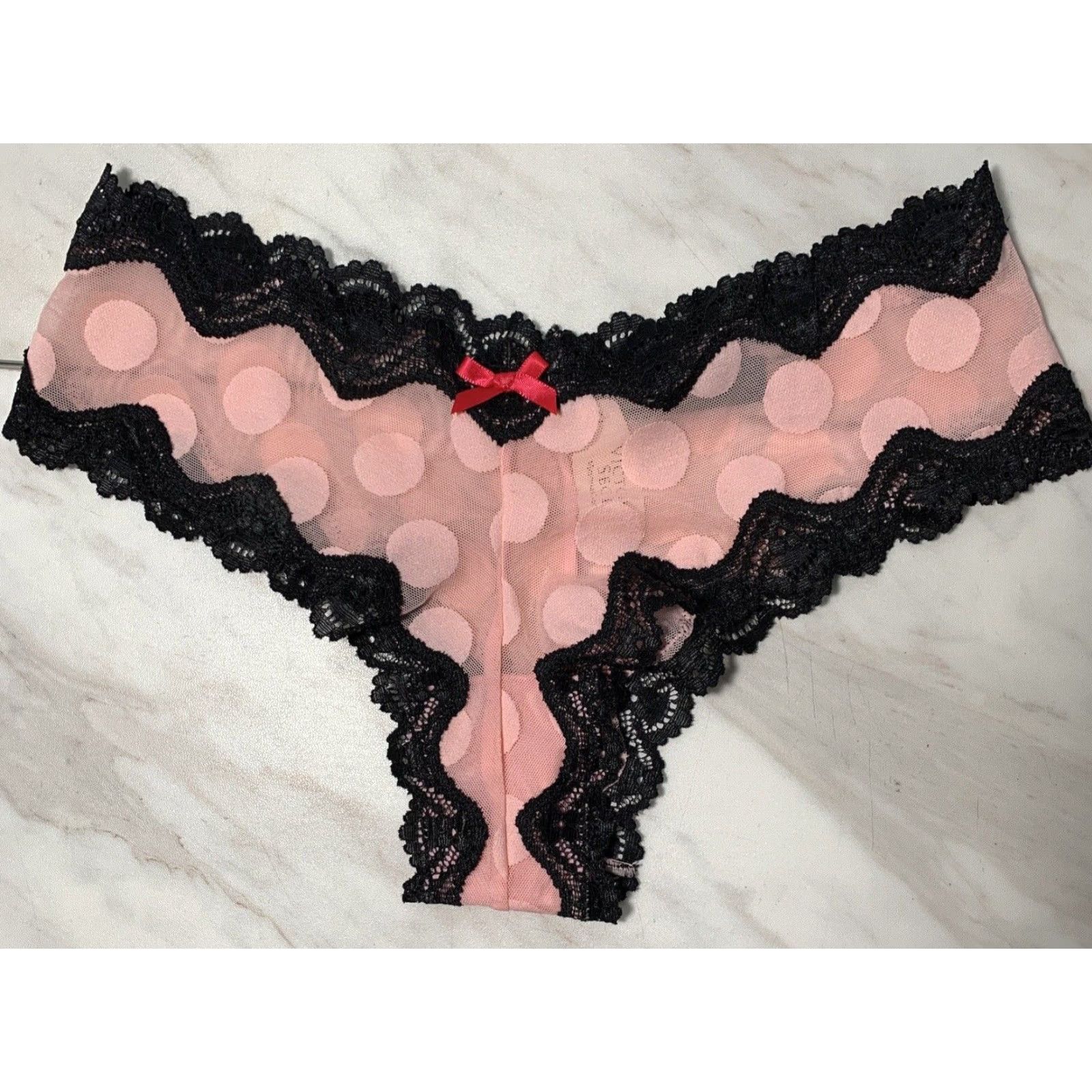 Vintage Victoria Secret & Maidenform Hipster Cheeky Panties S Pink & Black Womens Stretch Size 28" / US 6 / IT 42 - 3 Thumbnail