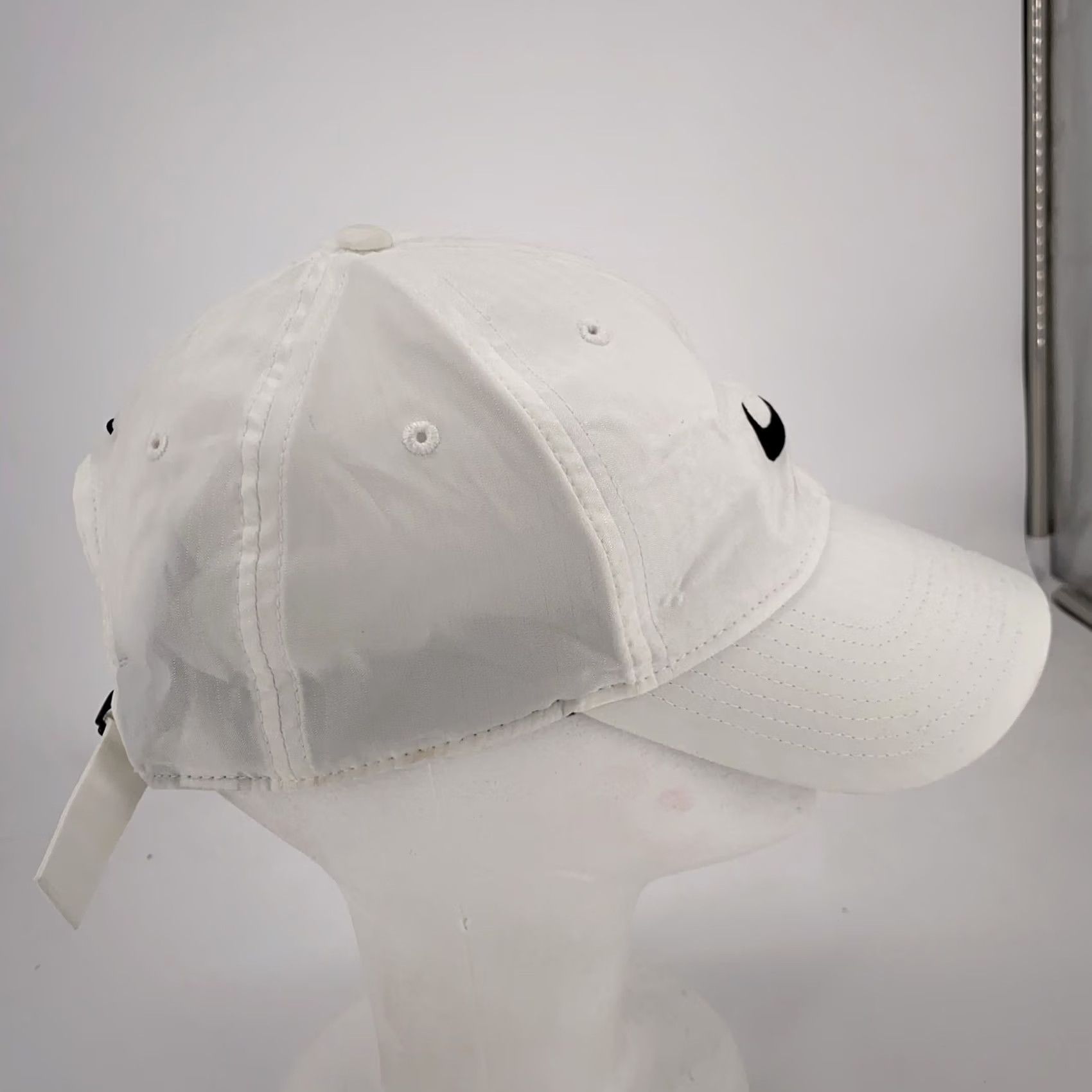 Nike Nike White Legacy91 Dri-FIT Hat Cap Strap Back Black Swoosh Mens Golf Athletic Cap Size ONE SIZE - 4 Thumbnail