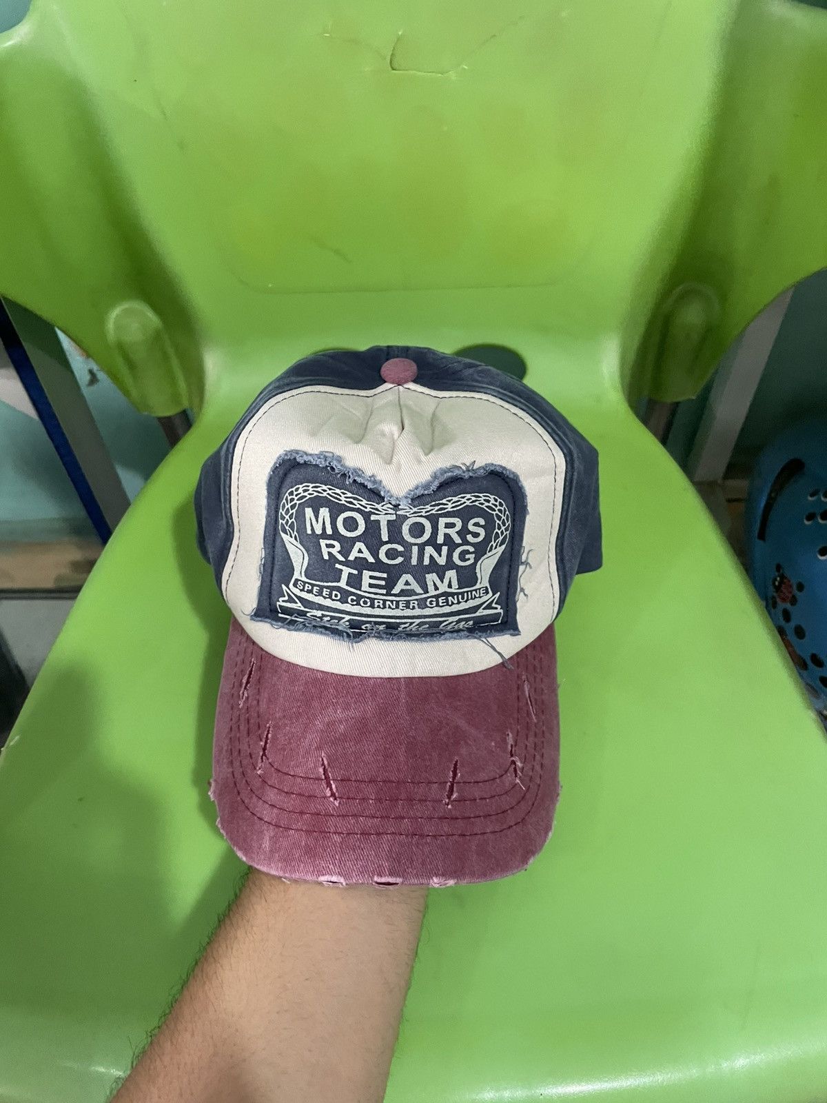 Japanese Brand Vintage style motor racing team cap hat Distressed Size ONE SIZE - 1 Thumbnail