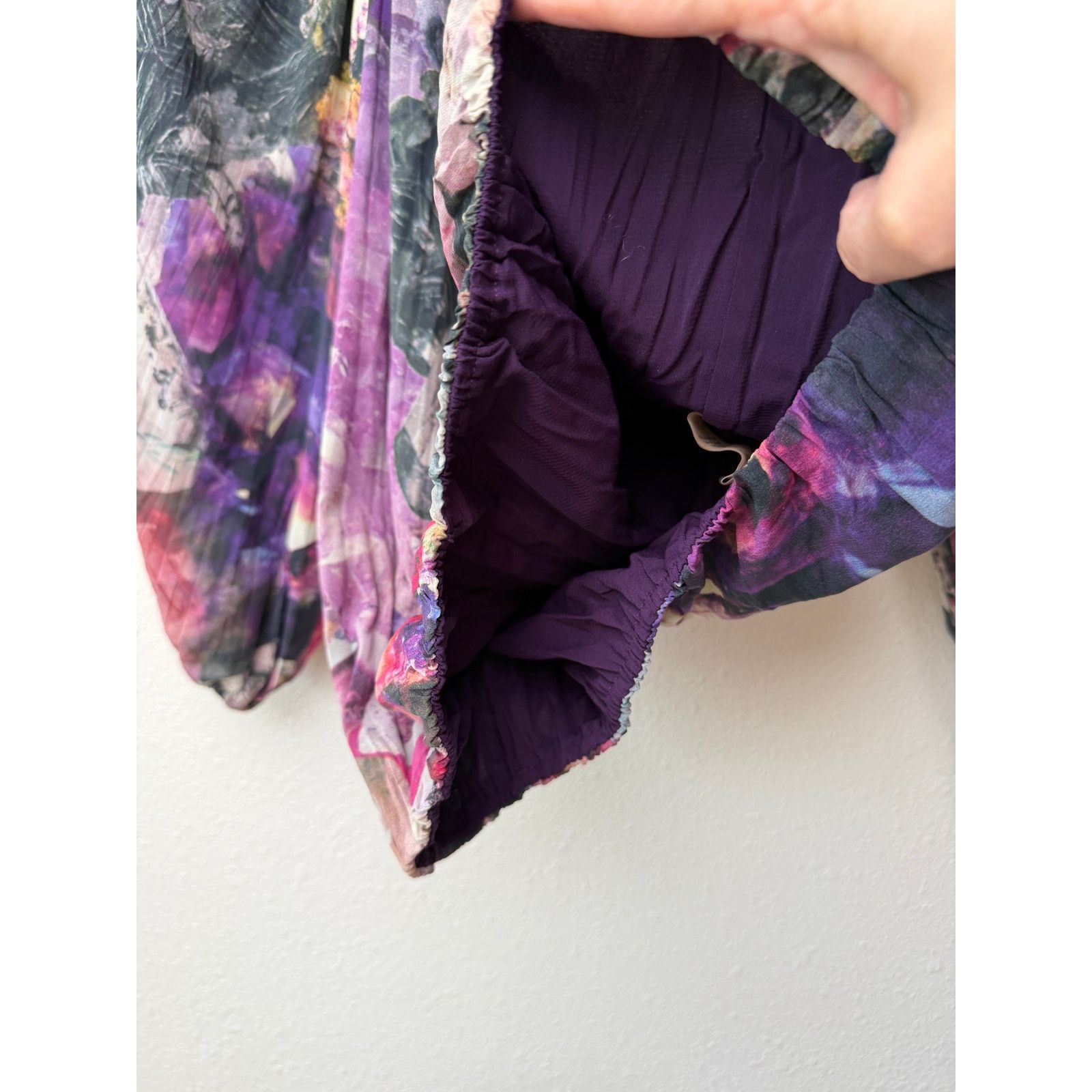 Alice + Olivia Alice + Olivia Womens Purple Silk Peasant Blouse XS Size XS / US 0-2 / IT 36-38 - 9 Thumbnail