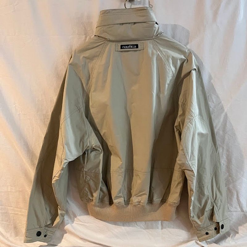 Nautica × Vintage VTG NWT Nautica Jacket Mens Tan Full Zip Lining Hidden Hood Size US L / EU 52-54 / 3 - 2 Thumbnail
