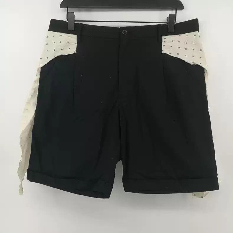 image of Undercover Black Short Black Patchwork Shorts, Men's (Size 36)
