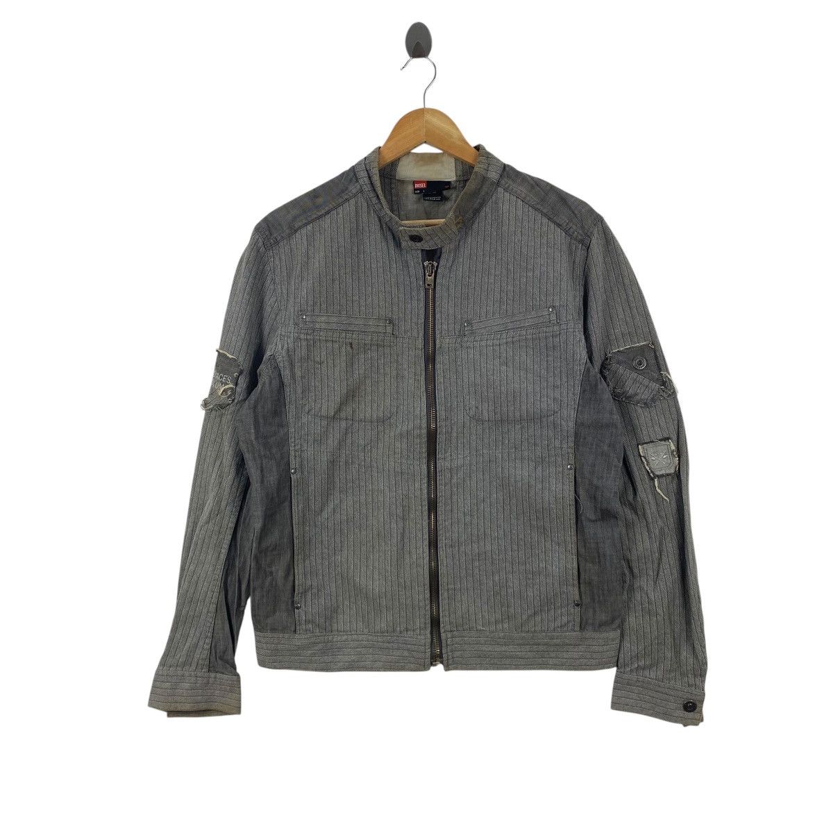 Diesel Vintage DIESEL PINSTRIPEjy Utility Biker Jacket Size US L / EU 52-54 / 3 - 1 Thumbnail