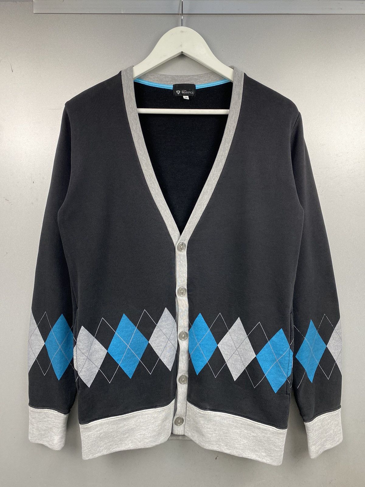 Japanese Brand Tkmixpice Argyle Cardigan Size US M / EU 48-50 / 2 - 1 Thumbnail