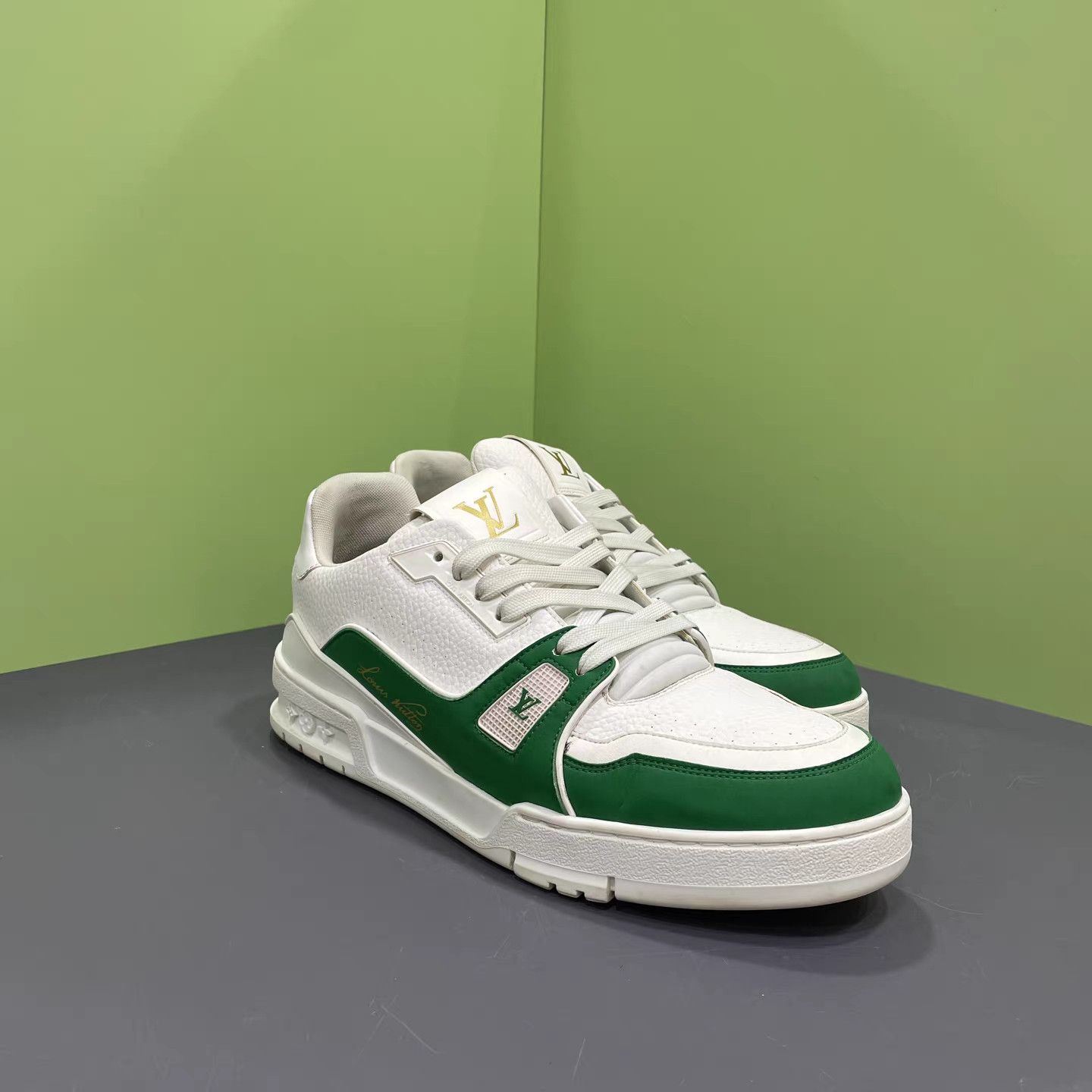 Louis Vuitton LOUIS VUITTON LV Trainer Golf White & Green K15 Size US 8 / EU 41 - 3 Thumbnail