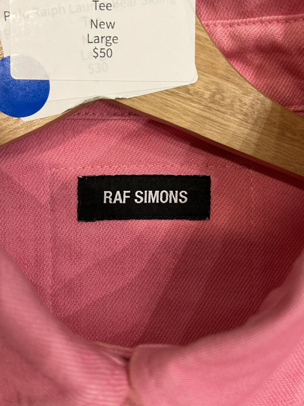Raf Simons Raf Simons Oversized Pink Denim Overshirt Size US XL / EU 56 / 4 - 4 Thumbnail
