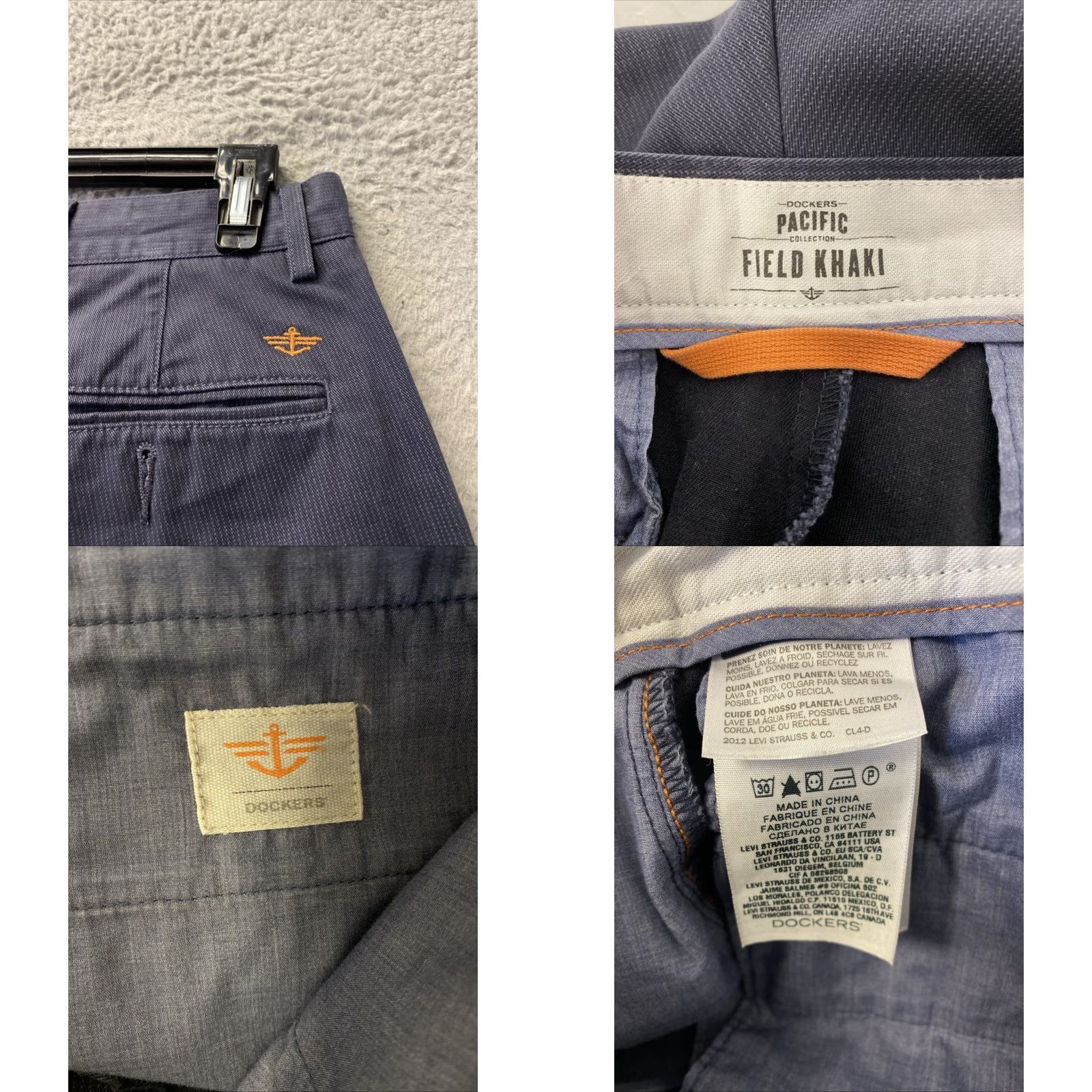 Dockers DOCKERS Khaki Pants Men’s 32x30 Gray Straight Fit 5-Pocket Flat Front Knit Cotton Casual Regular Mens Size US 32 / EU 48 - 8 Thumbnail