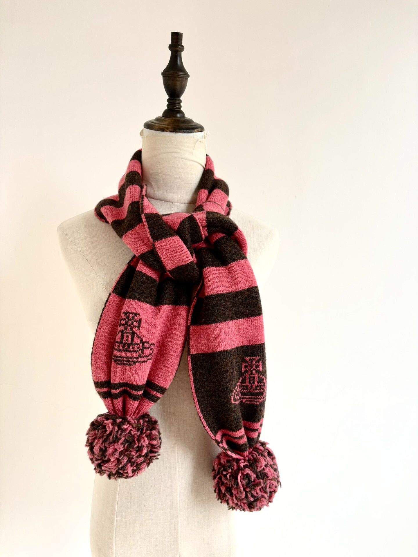 Vivienne Westwood vivienne westwood pink striped pompom scarf Size ONE SIZE - 1 Thumbnail