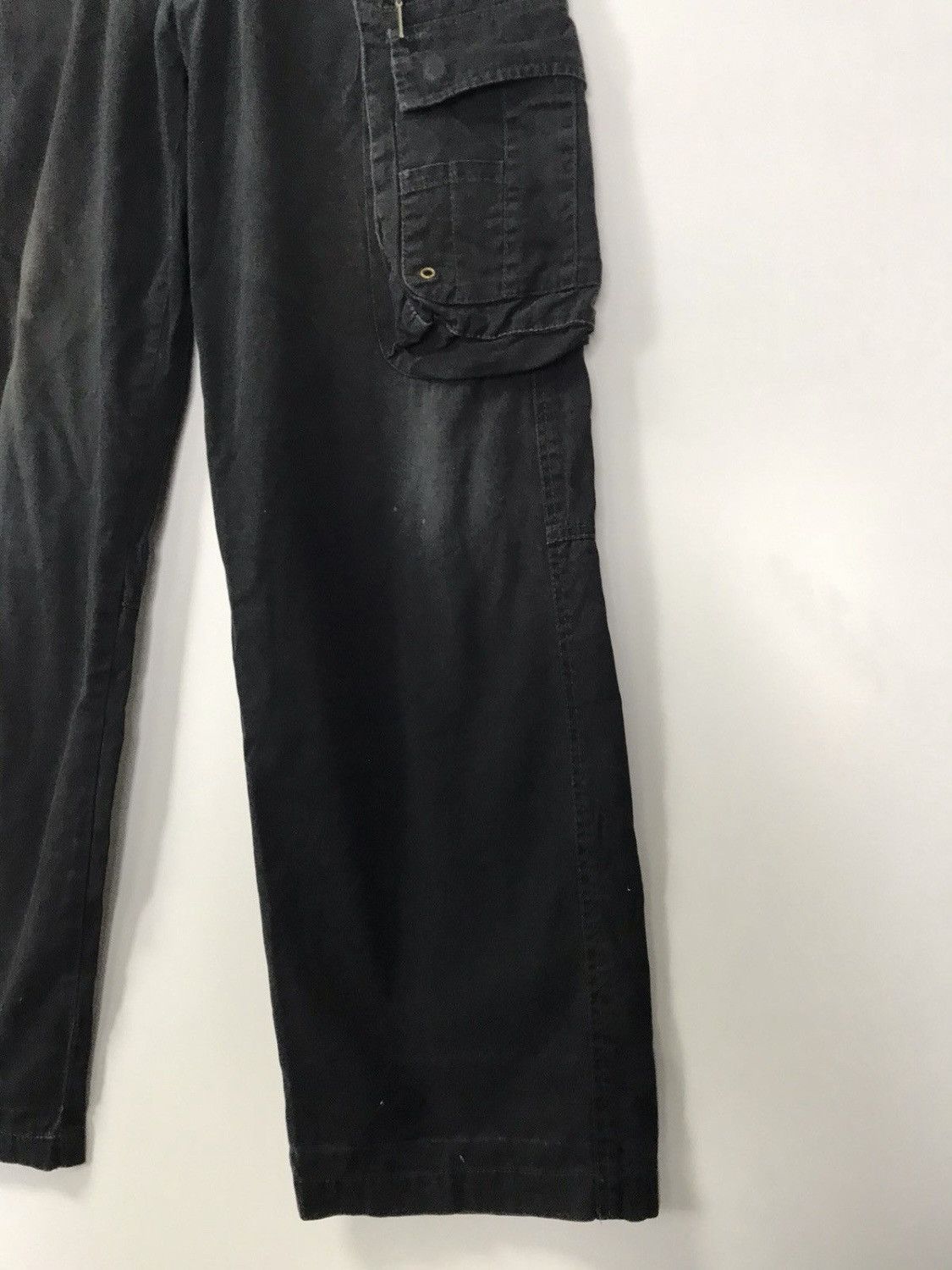 Japanese Brand × Vintage Vintage Japanese Faded Black Cotton Cargo Pants 28x29 Size US 28 / EU 44 - 6 Thumbnail